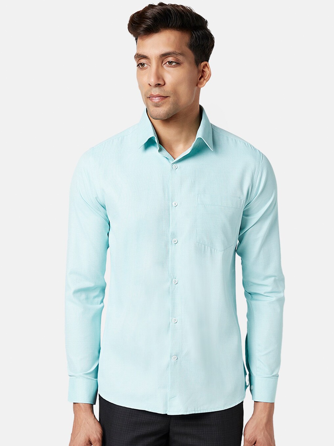 

BYFORD by Pantaloons Spread Collar Casual Shirt, Blue