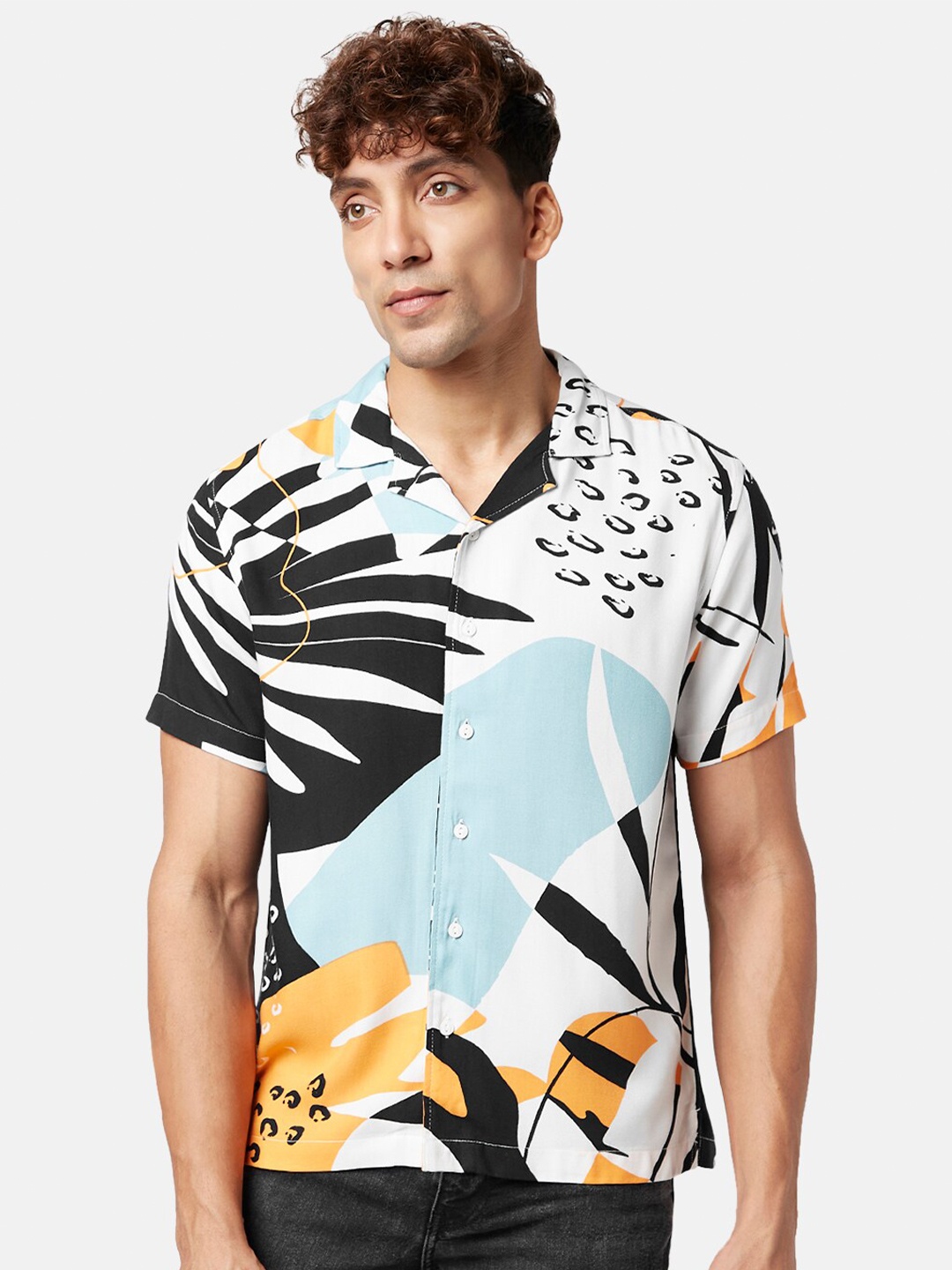 

People Graphic Printed Casual Shirt, Teal