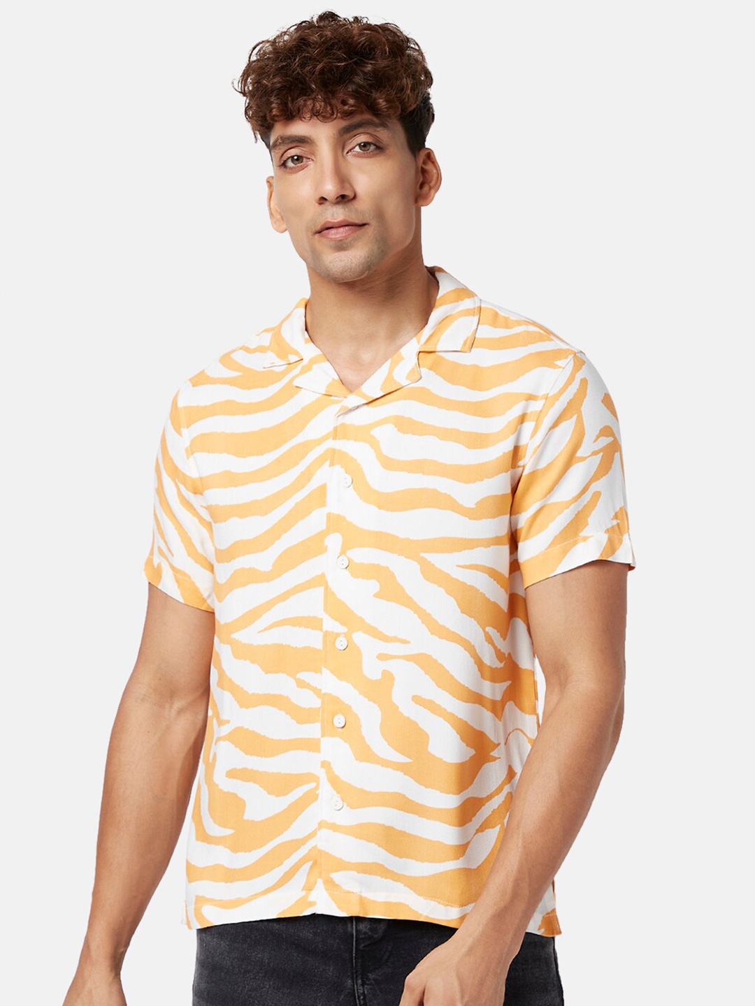 

People Abstract Printed Casual Shirt, Orange