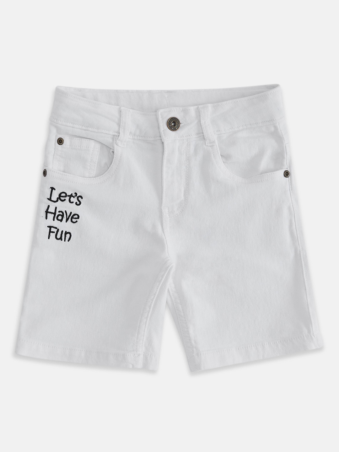 Pantaloons Junior Boys Cotton Denim Shorts, White