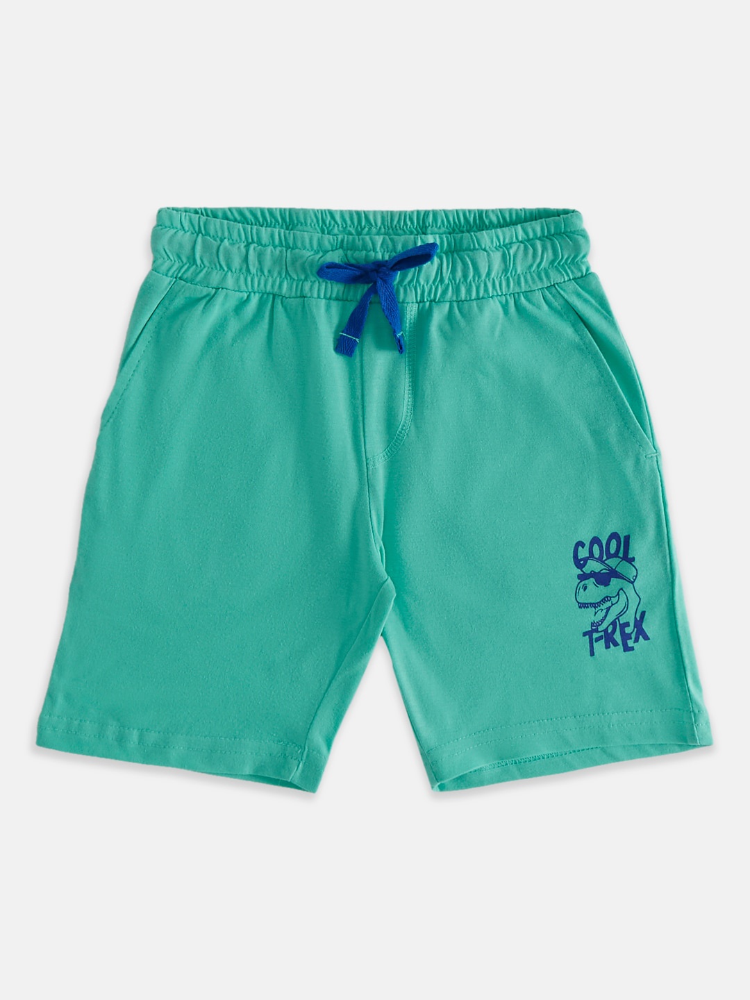 

Pantaloons Junior Boys Mid-Rise Cotton Shorts, Sea green