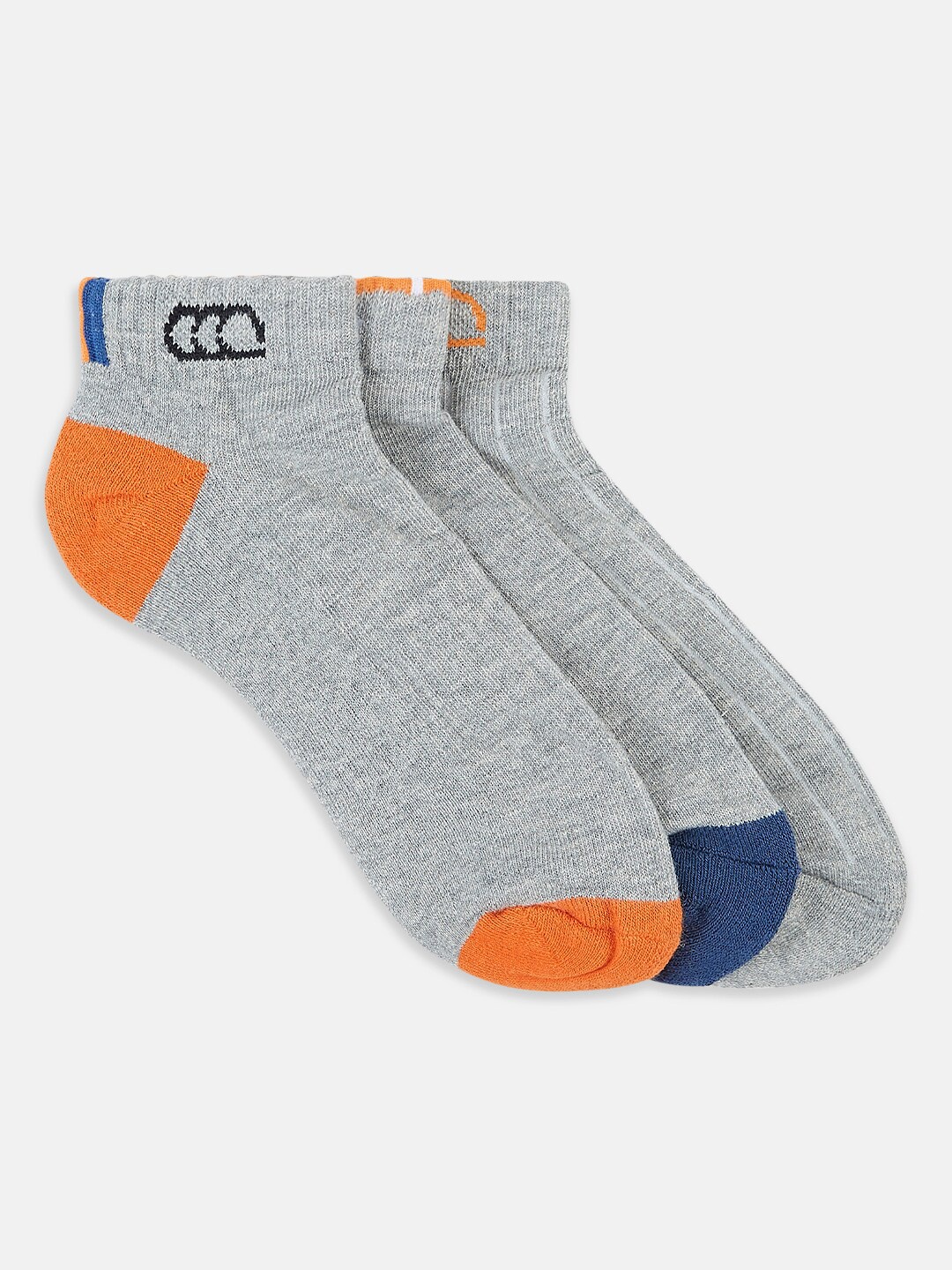 

Ajile by Pantaloons Men Pack Of 3 Cotton Patterned Ankle Length Socks, Grey