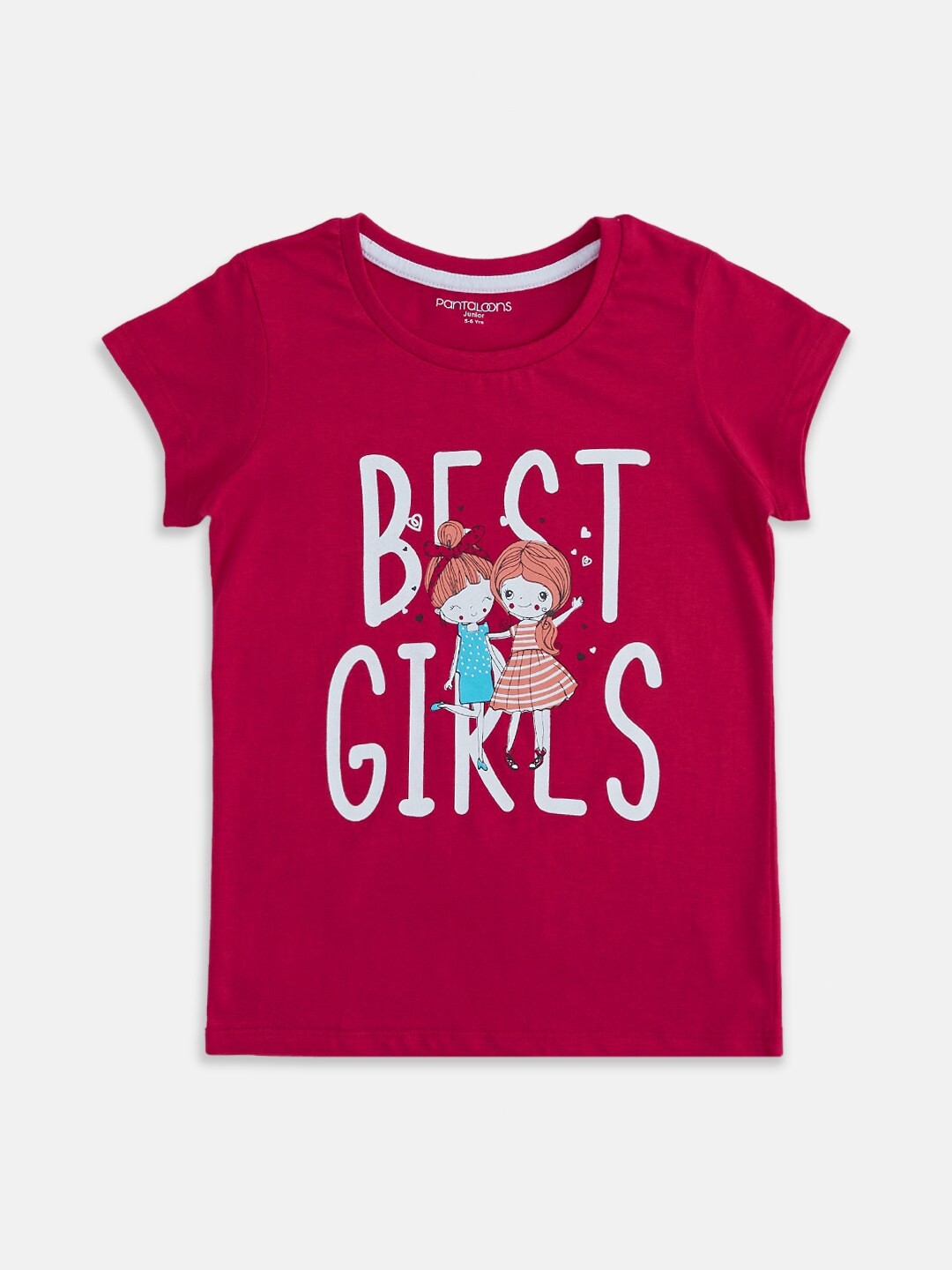 

Pantaloons Junior Typography Printed Cotton T-shirt, Fuchsia
