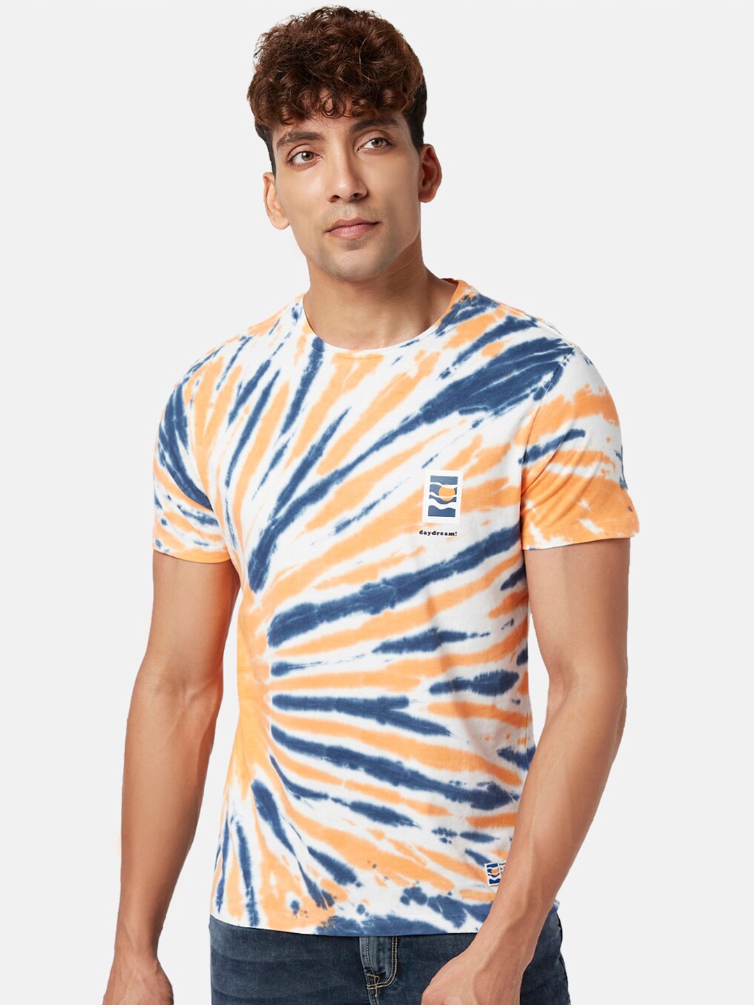 

People Tie And Dye Slim Fit Pure Cotton T-shirt, Off white