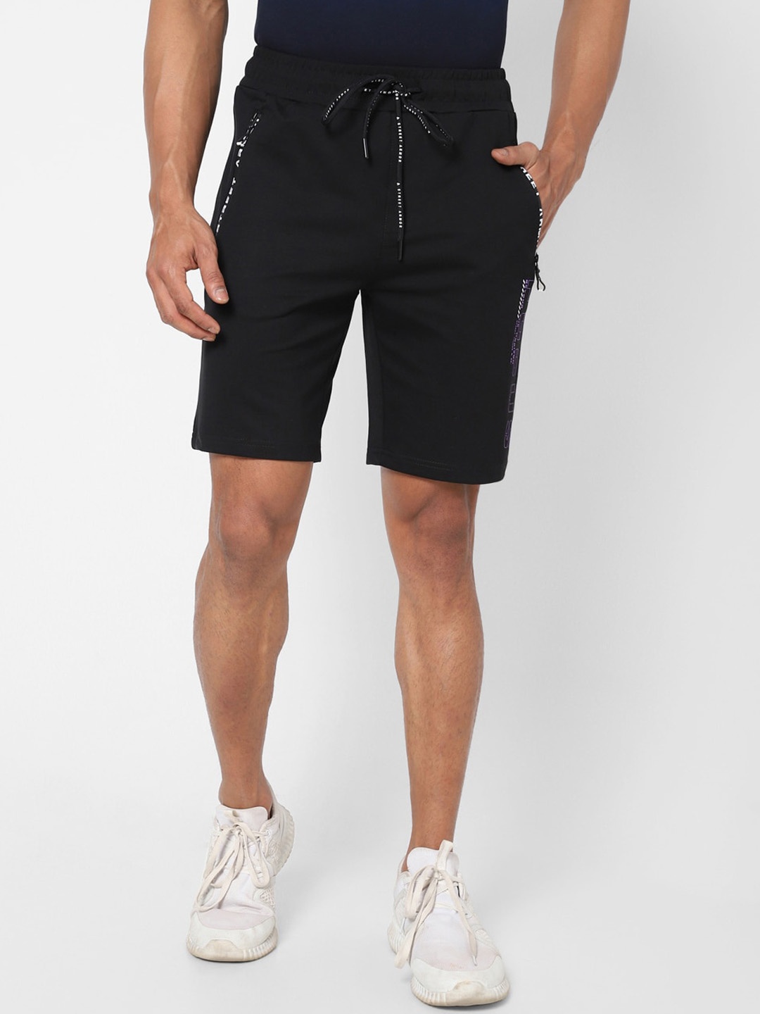 

Street Armor by Pantaloons Men Printed Mid-Rise Cotton Sports Shorts, Black