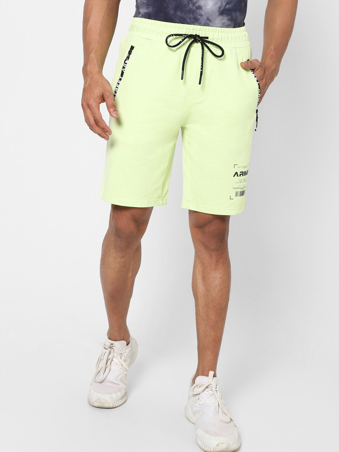 

Street Armor by Pantaloons Men Mid-Rise Shorts, Lime green