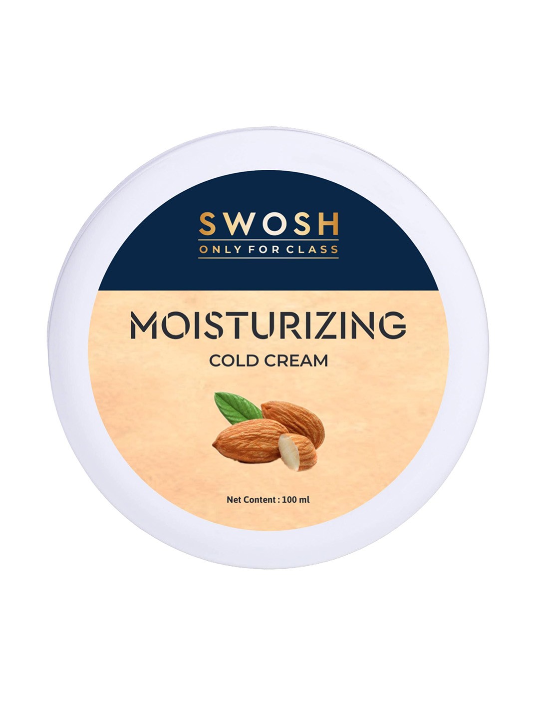 

SWOSH Moisturizing Cold Cream With Hyaluronic Acid & Almond Oil - 100 gm, White