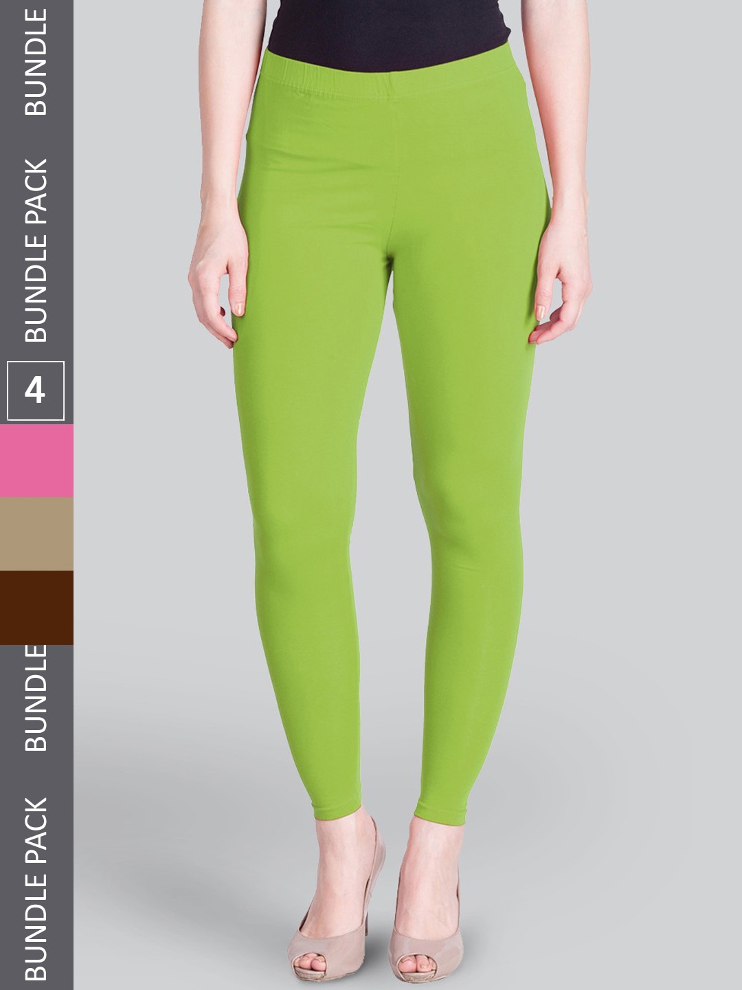 

LYRA Pack Of 4 Ankle-Length Leggings, Green