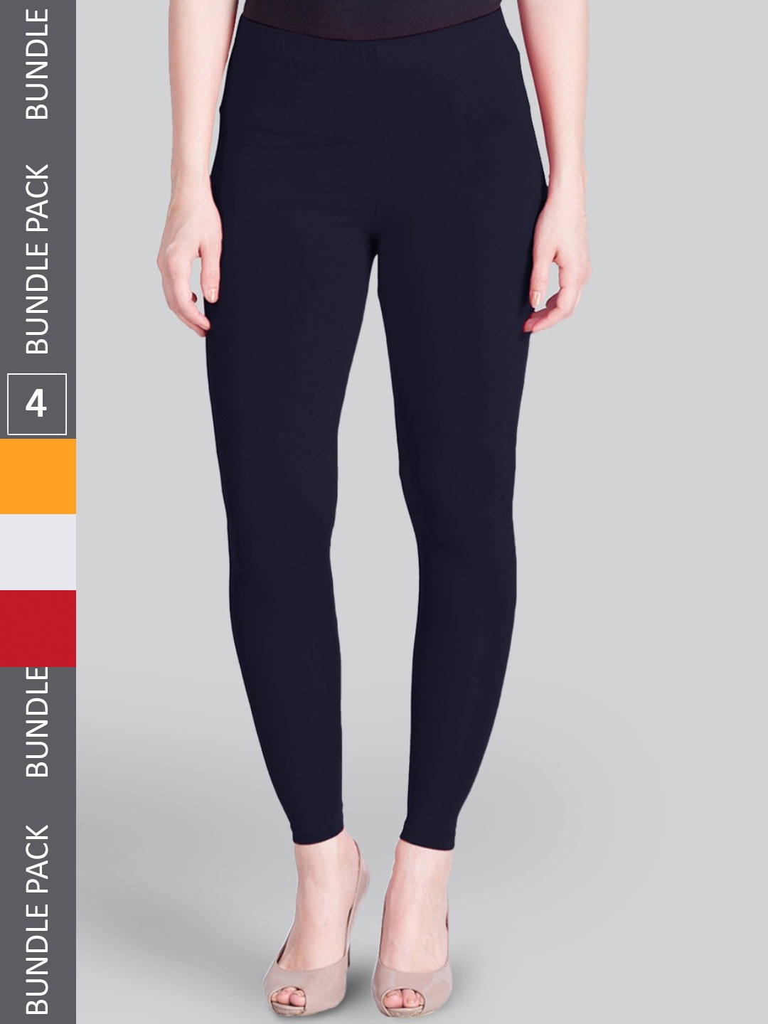 

LYRA Pack Of 4 Ankle-Length Leggings, Navy blue