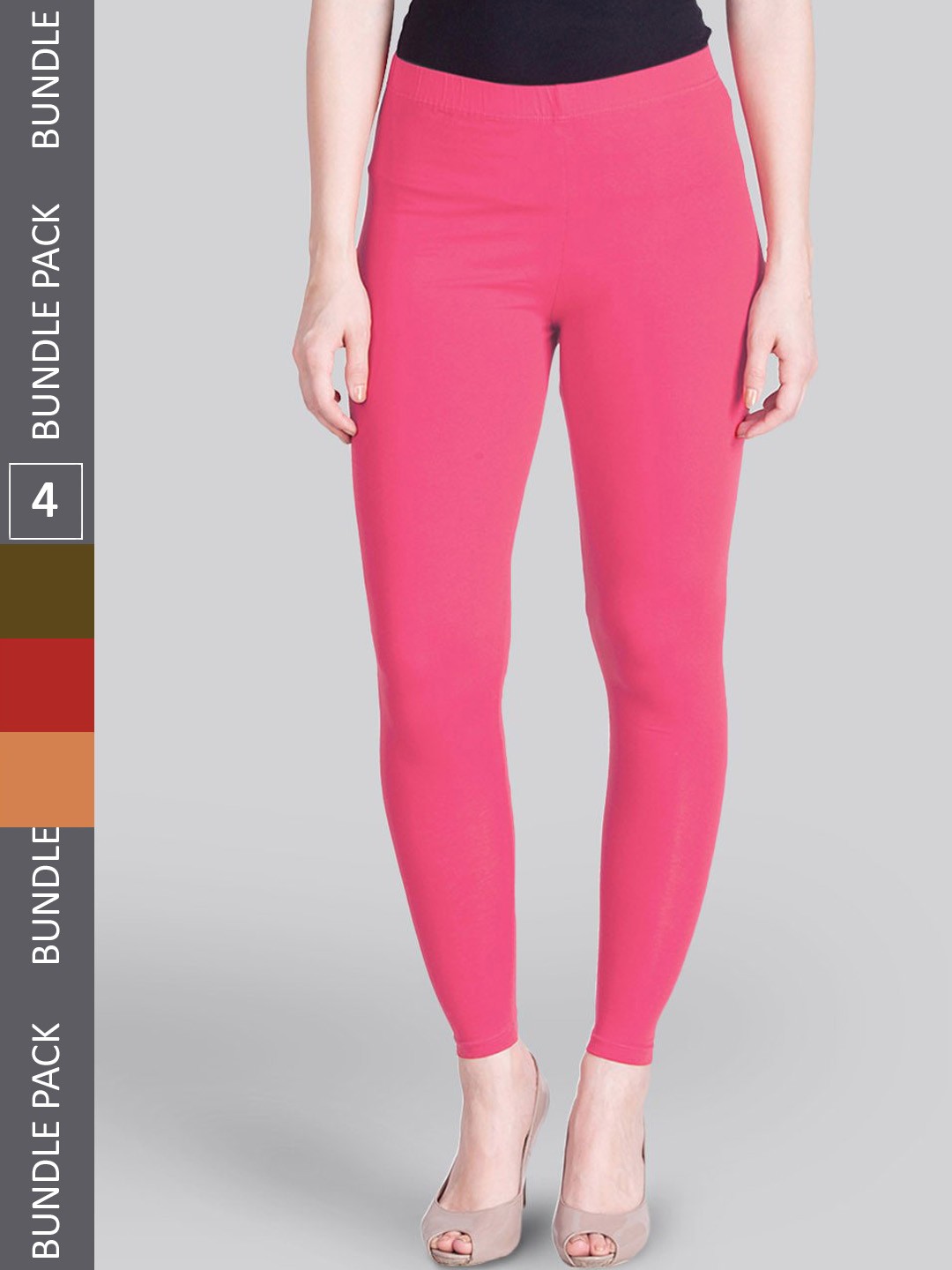 

LYRA Pack Of 4 4-Way Stretch Ankle-Length Leggings, Multi