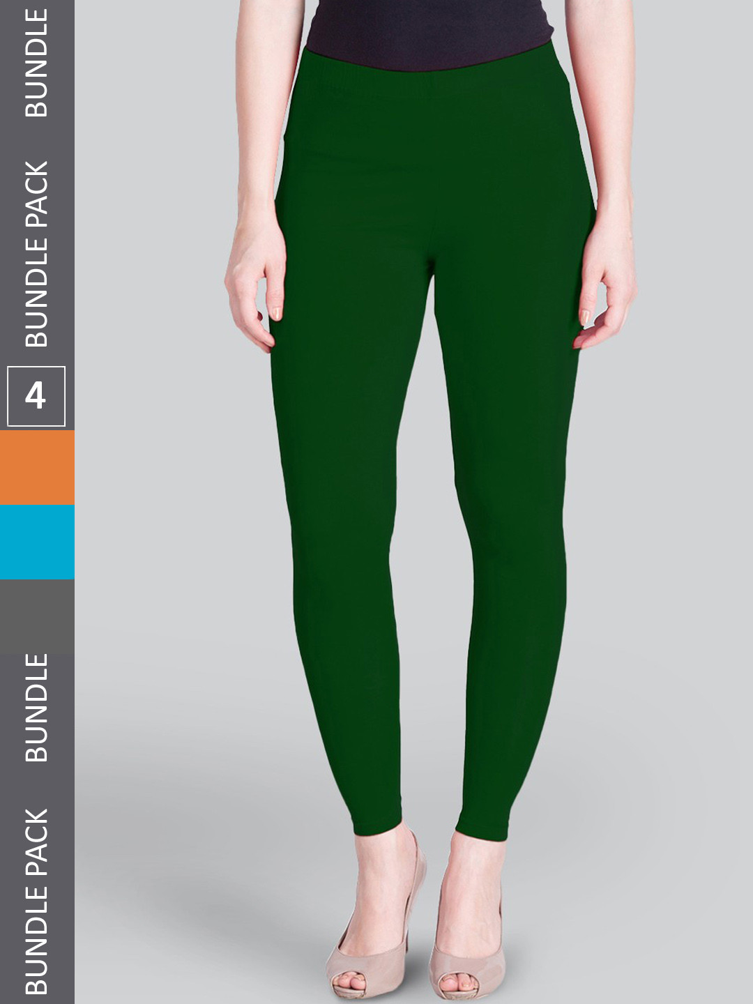 

LYRA Pack Of 4 Ankle-Length Leggings, Green