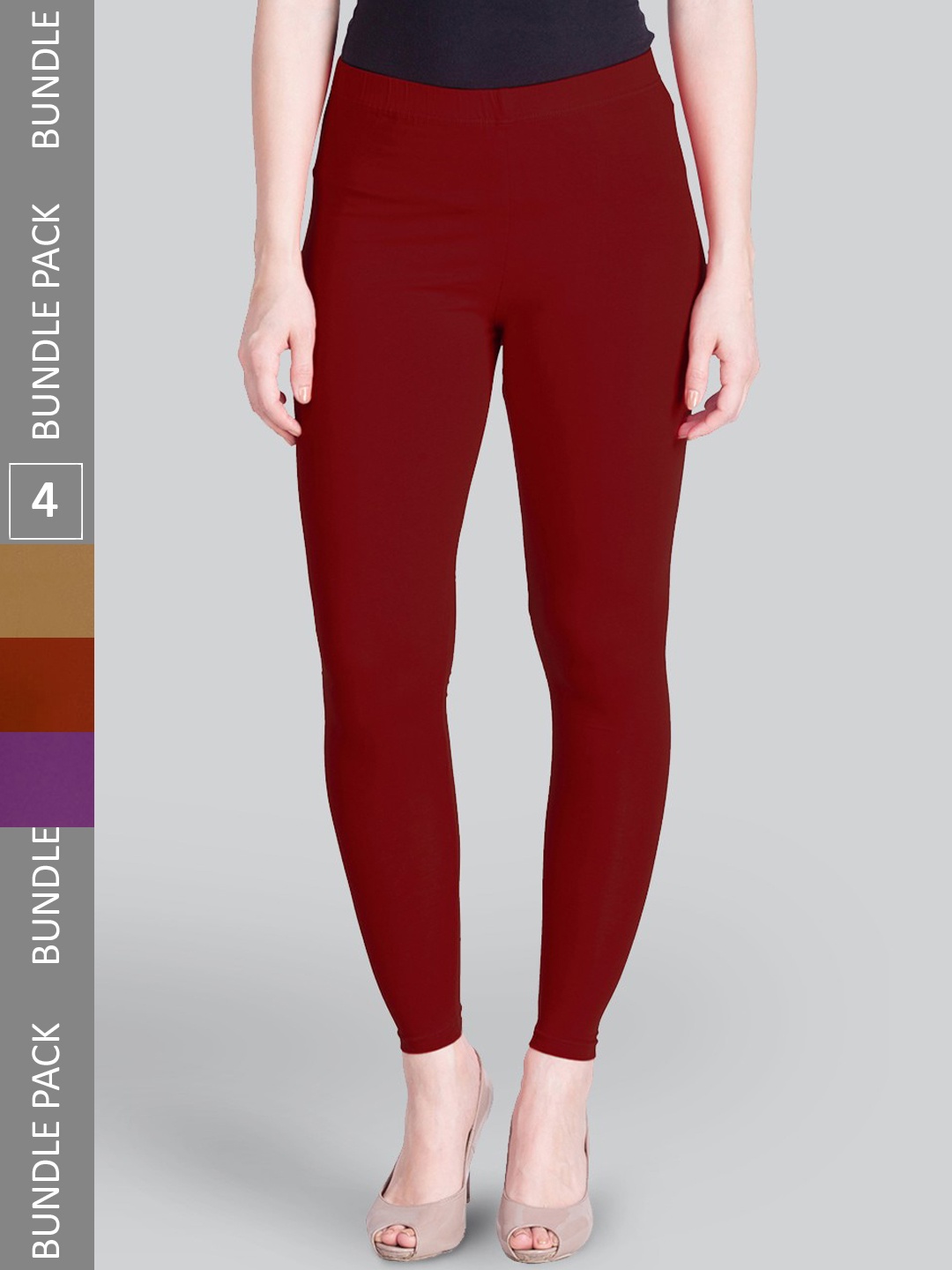 

LYRA Pack Of 4 Ankle-Length Leggings, Violet