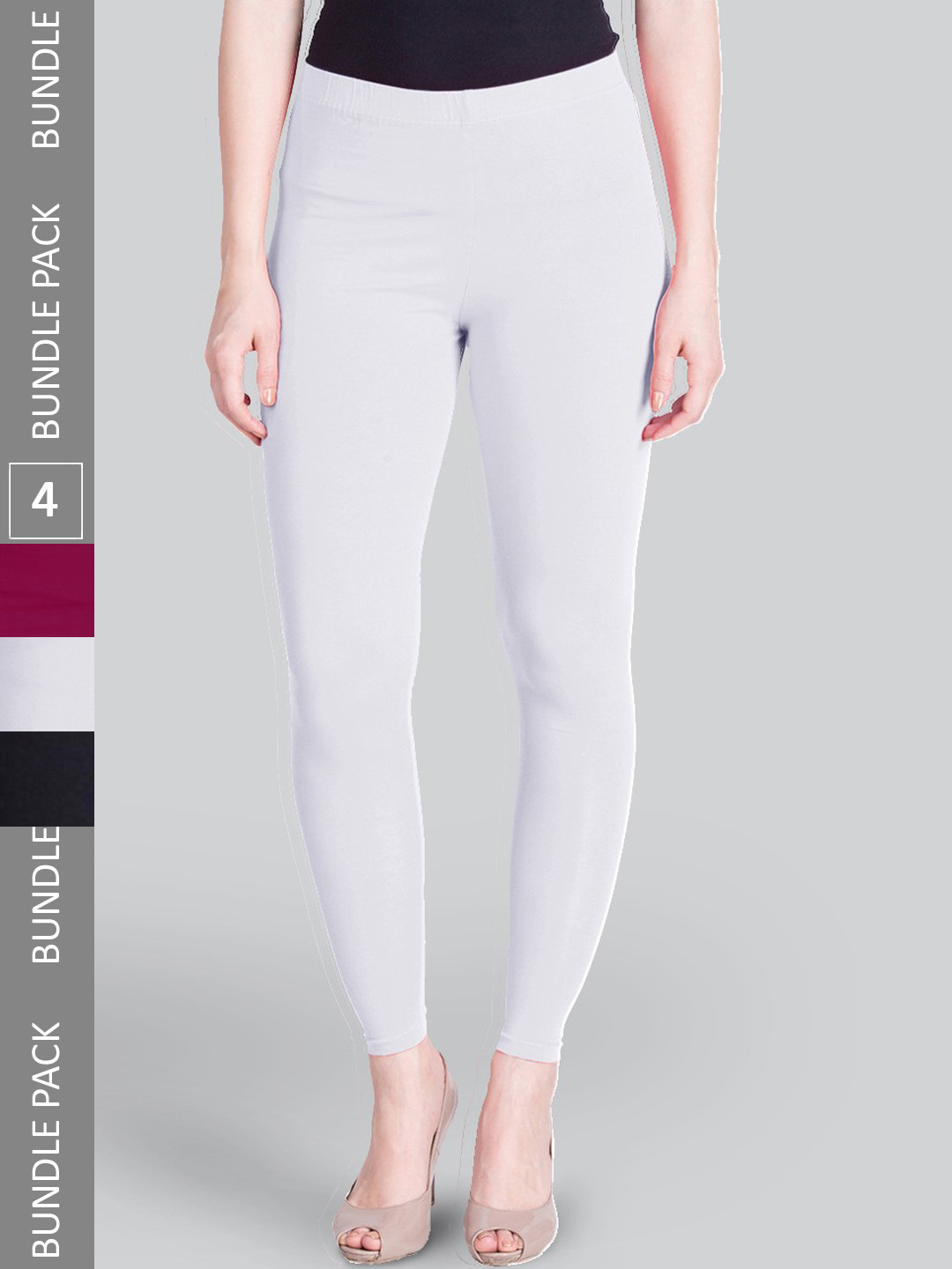 

LYRA Women Pack Of 4 Solid Ankle-Length Leggings, Multi