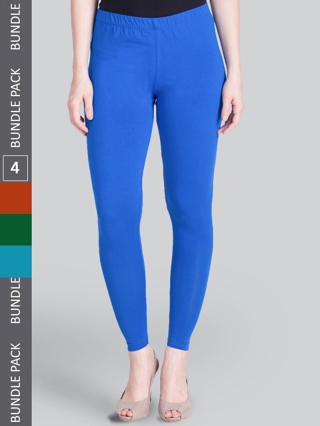 

LYRA Pack Of 4 Sculpting Seams Mid Rise Ankle-Length Leggings, Rust