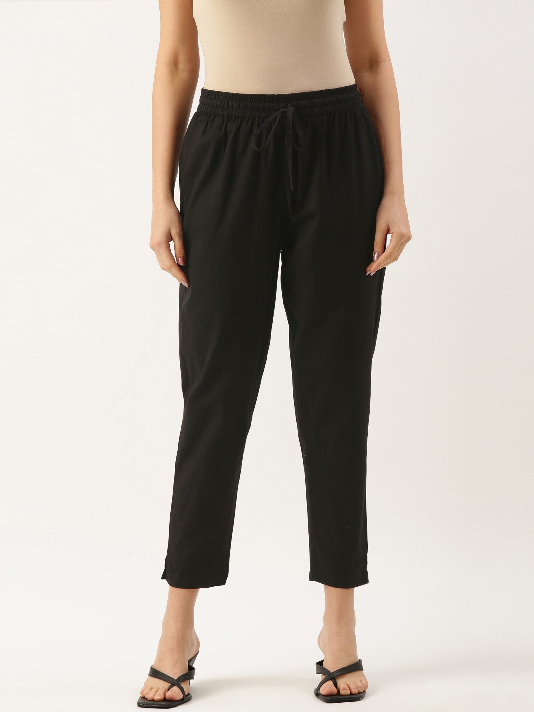 

AMUKTI Pencil Pleated Trousers, Black