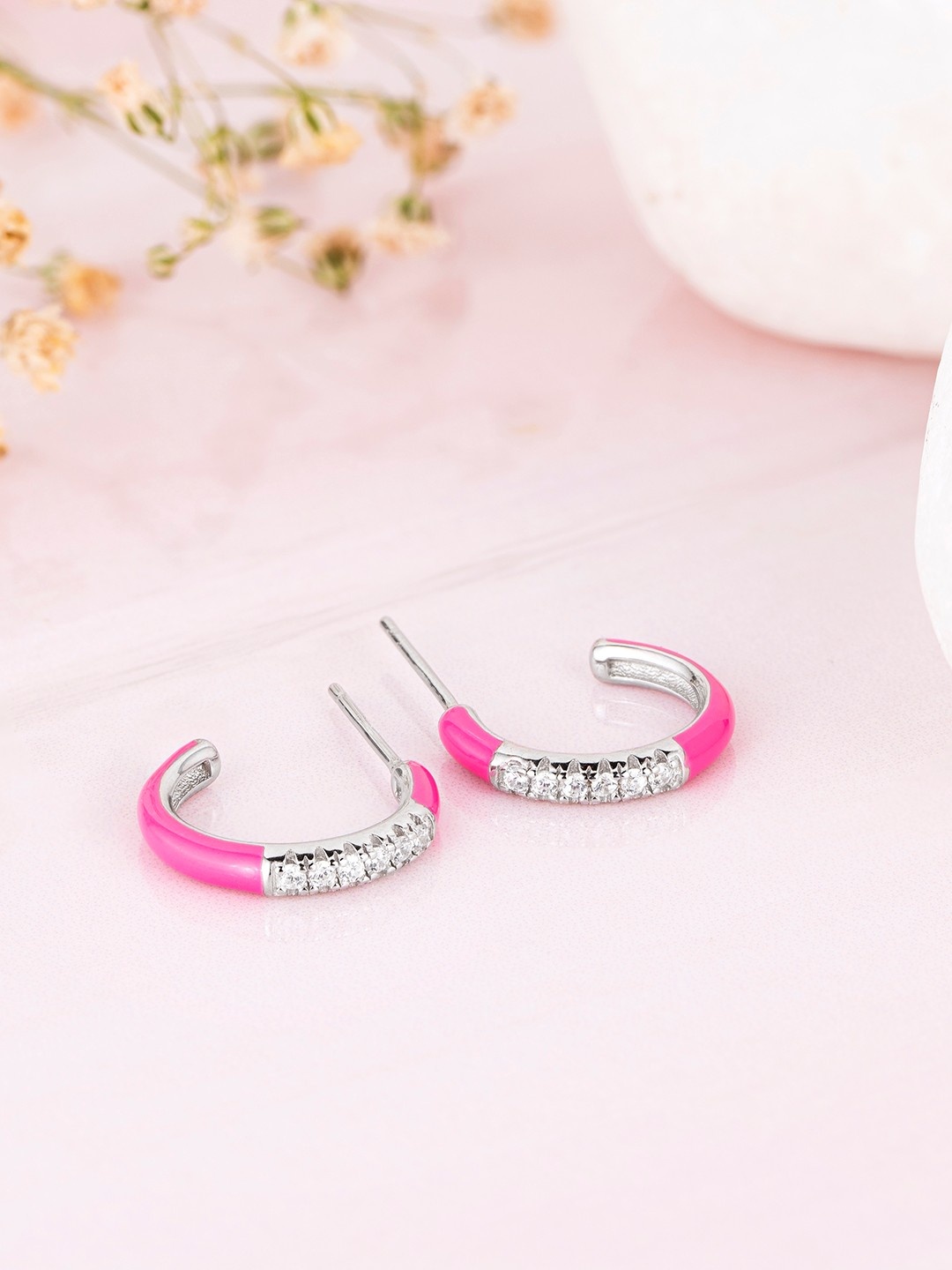 

Zavya 925 Sterling Silver Circular Half Hoop Earrings