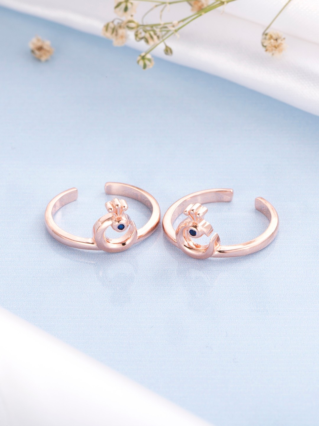 

Zavya 925 Sterling Silver Toe-Rings, Rose gold