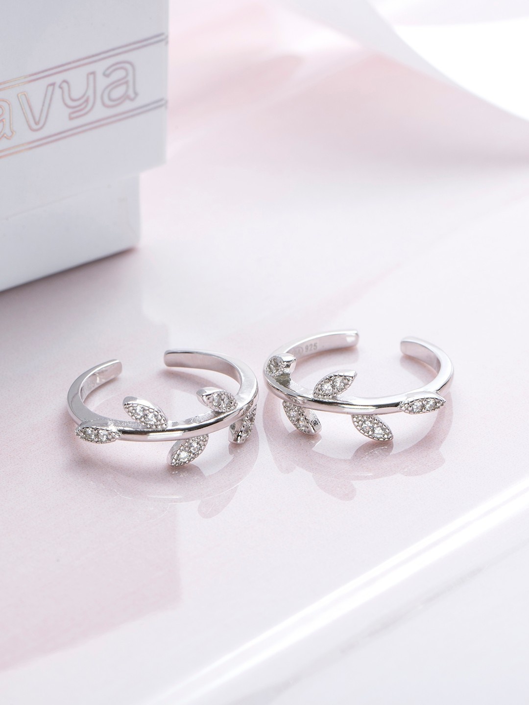 

Zavya Set of 2 Rhodium-Plated 925 Sterling Silver Toe-Rings