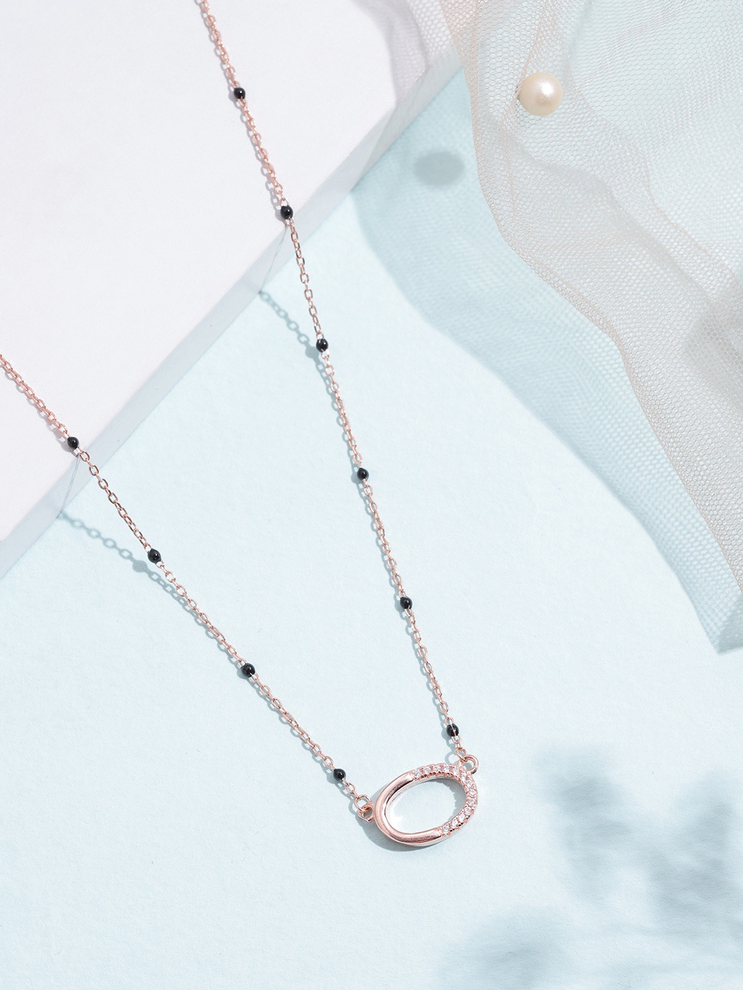 

Zavya Rose-Gold Plated 925 Sterling Silver Mangalsutra