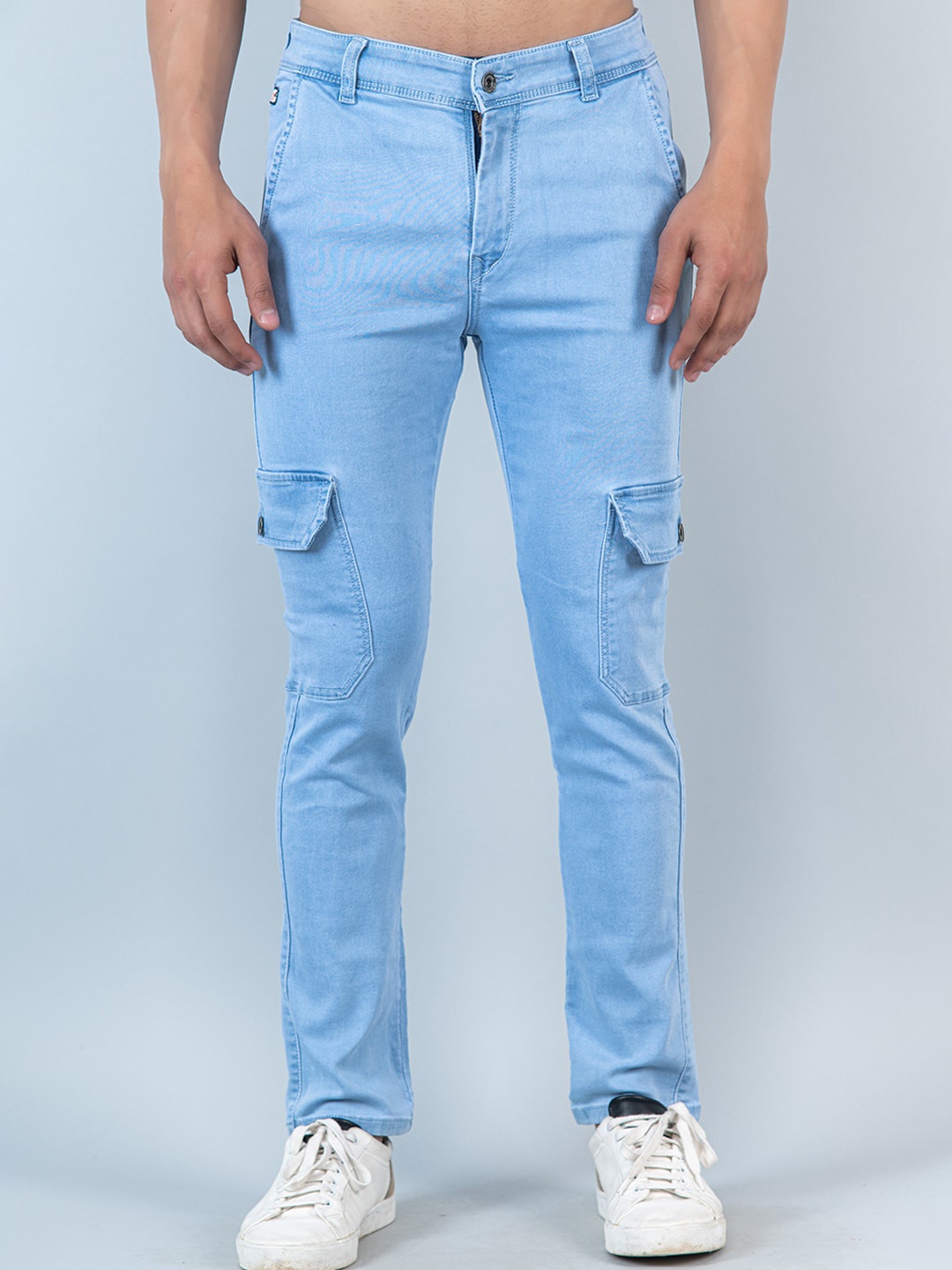 

Tistabene Men Cotton Smart Cargos Trousers, Blue