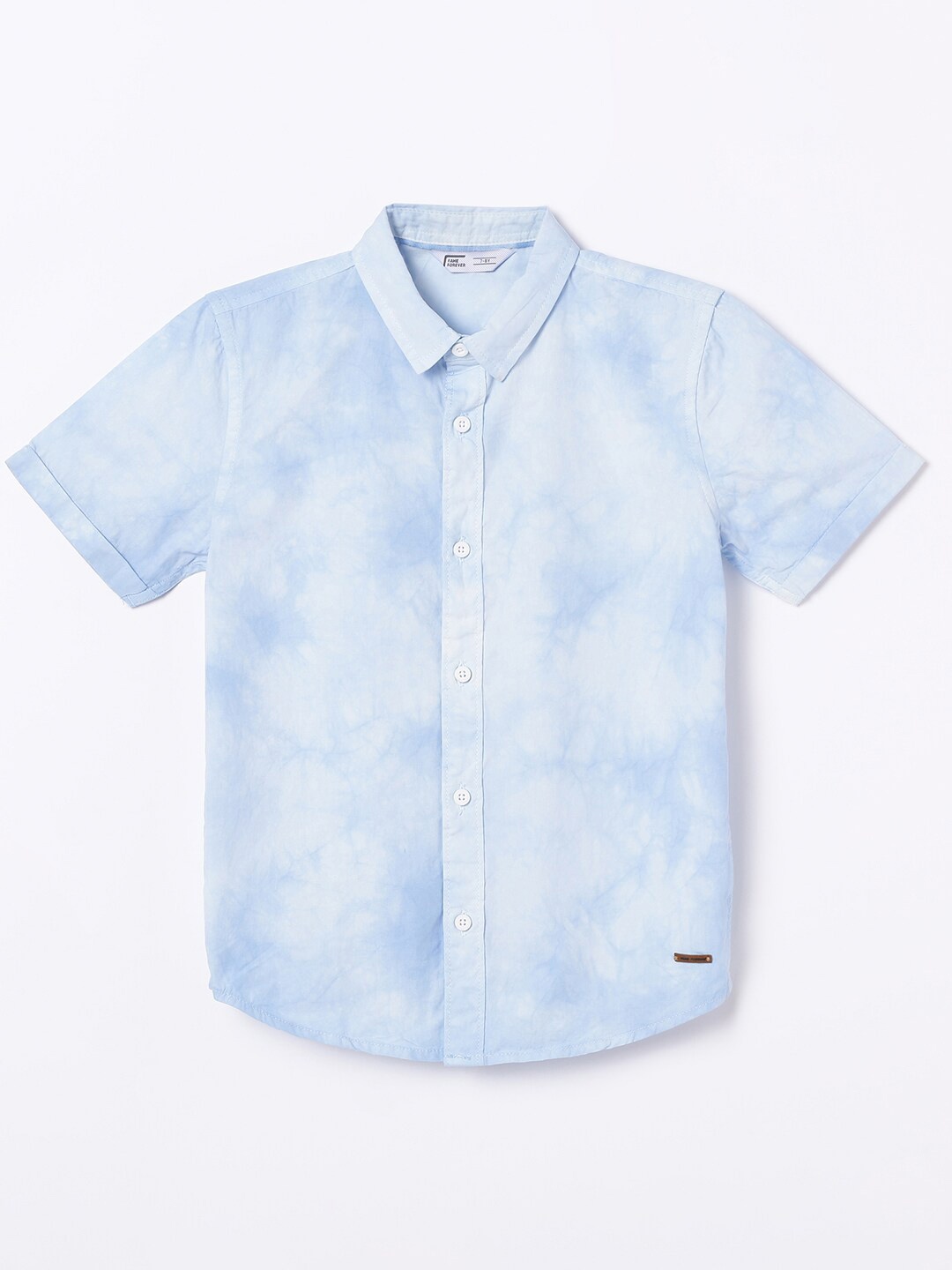 

Fame Forever by Lifestyle Boys Tie & Dye Dyed Cotton Casual Shirt, Blue