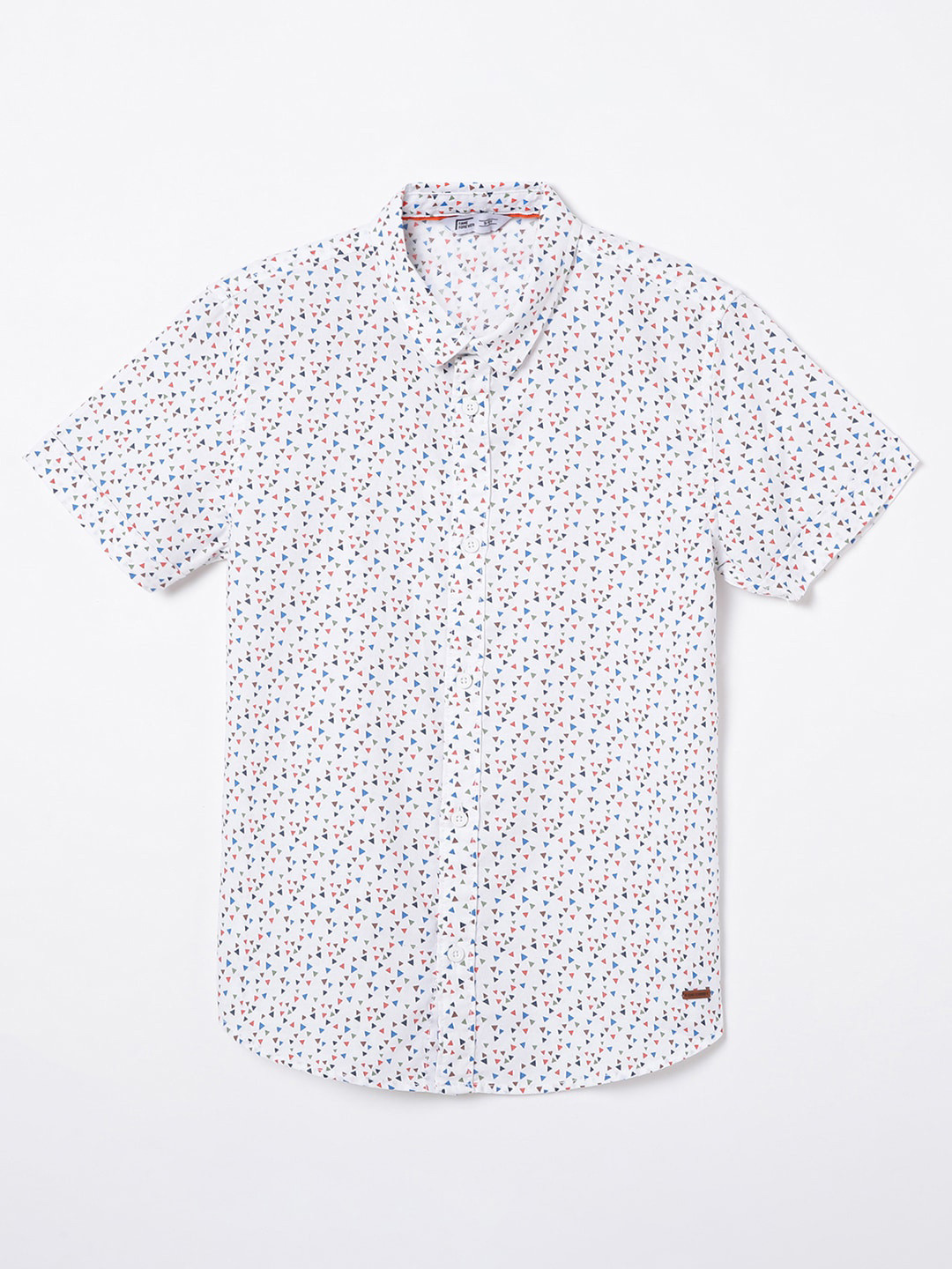 

Fame Forever by Lifestyle Boys Geometric Printed Cotton Casual Shirt, White