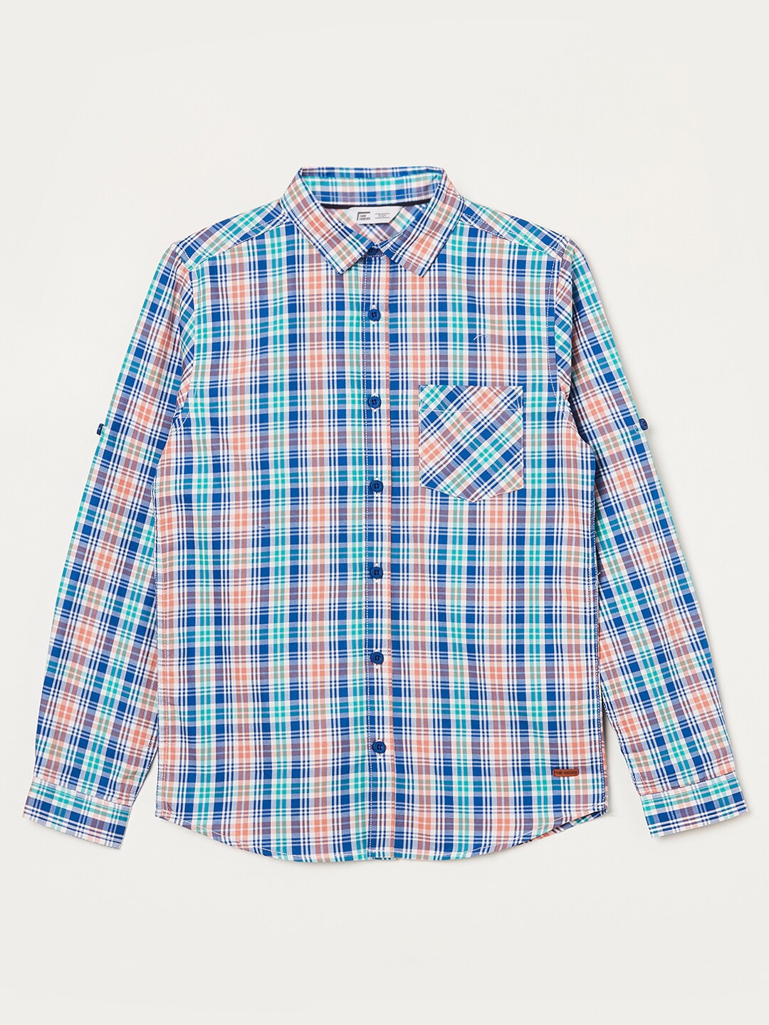 

Fame Forever by Lifestyle Boys Tartan Checked Cotton Casual Shirt, Green