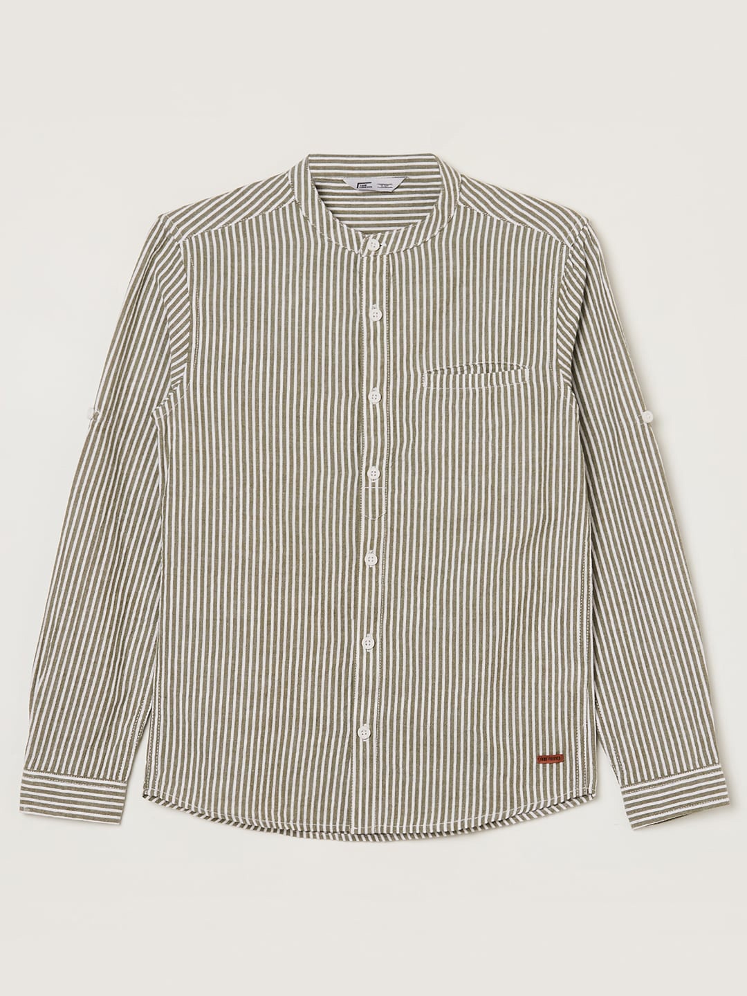 

Fame Forever by Lifestyle Boys Striped Cotton Casual Shirt, Green