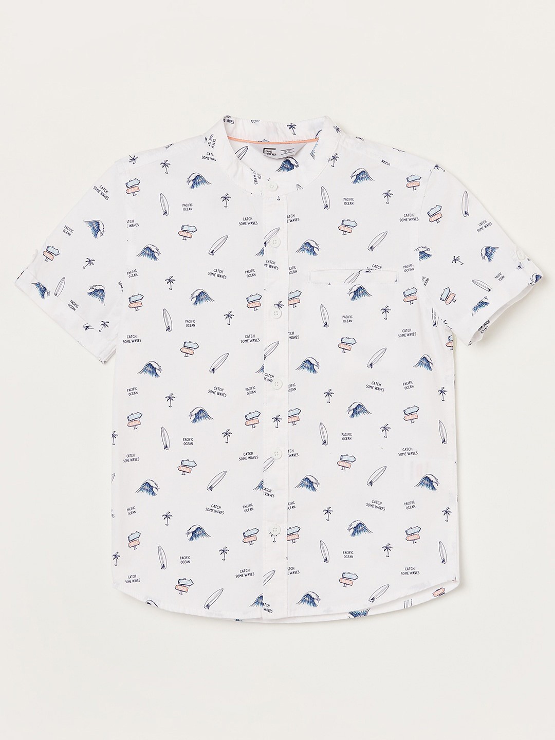 

Fame Forever by Lifestyle Boys Conversational Printed Cotton Casual Shirt, White