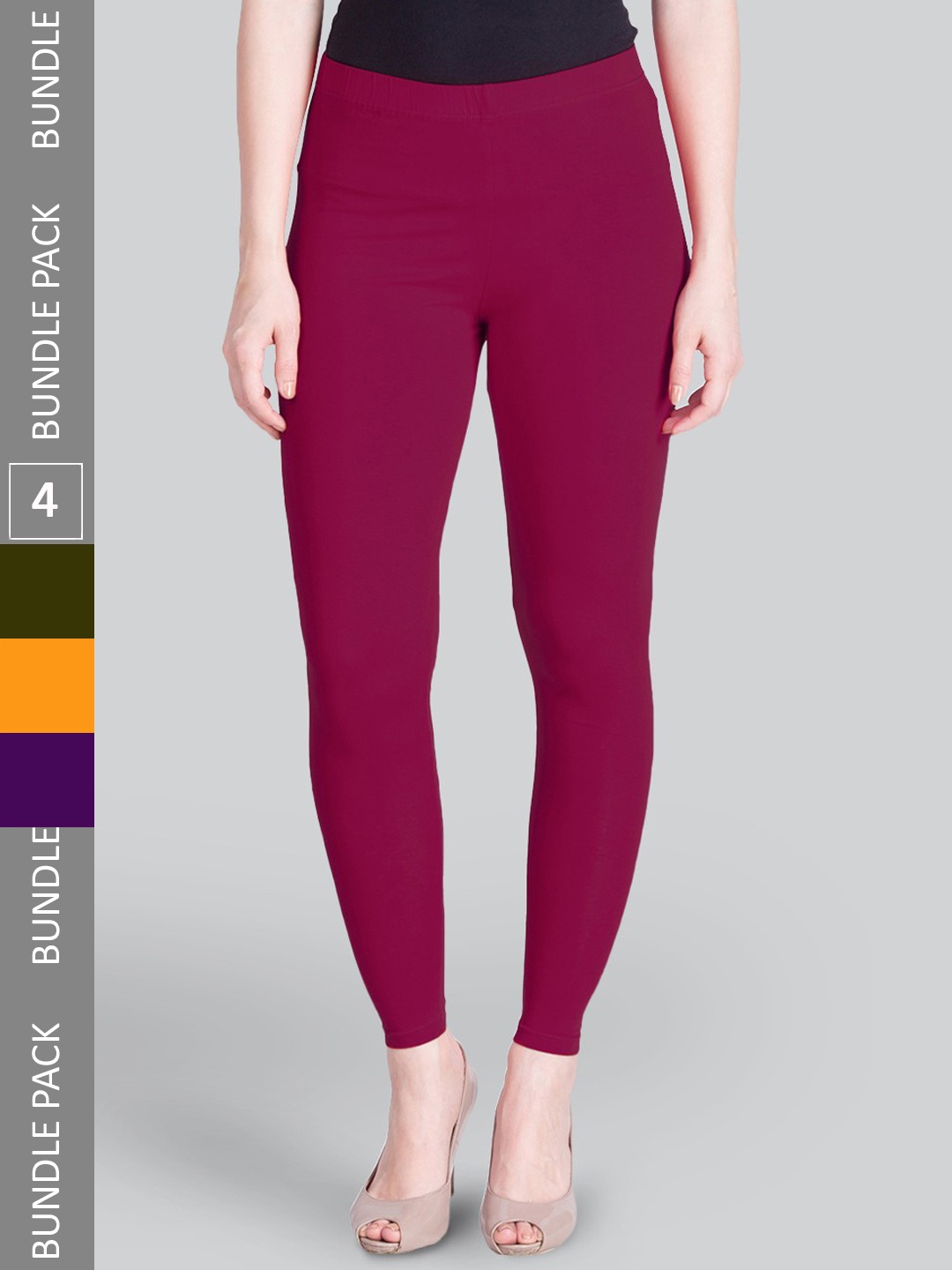 

LYRA Pack Of 4 Premium Ankle-Length Leggings, Purple