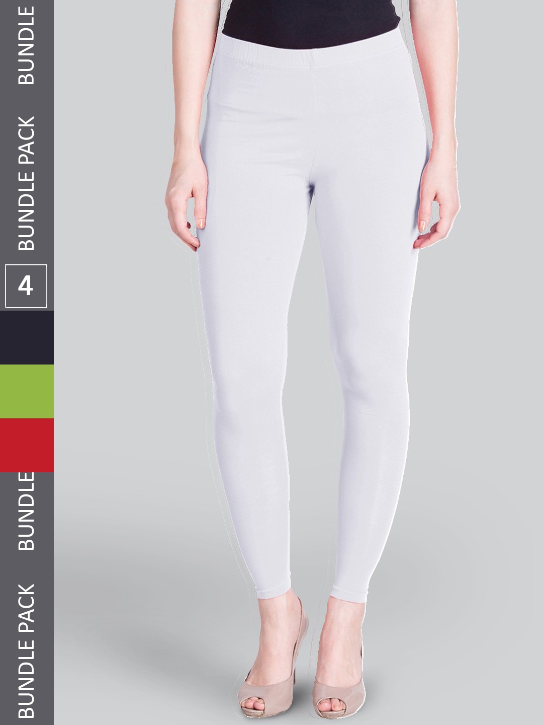 

LYRA Pack Of 4 Ankle-Length Leggings, Red