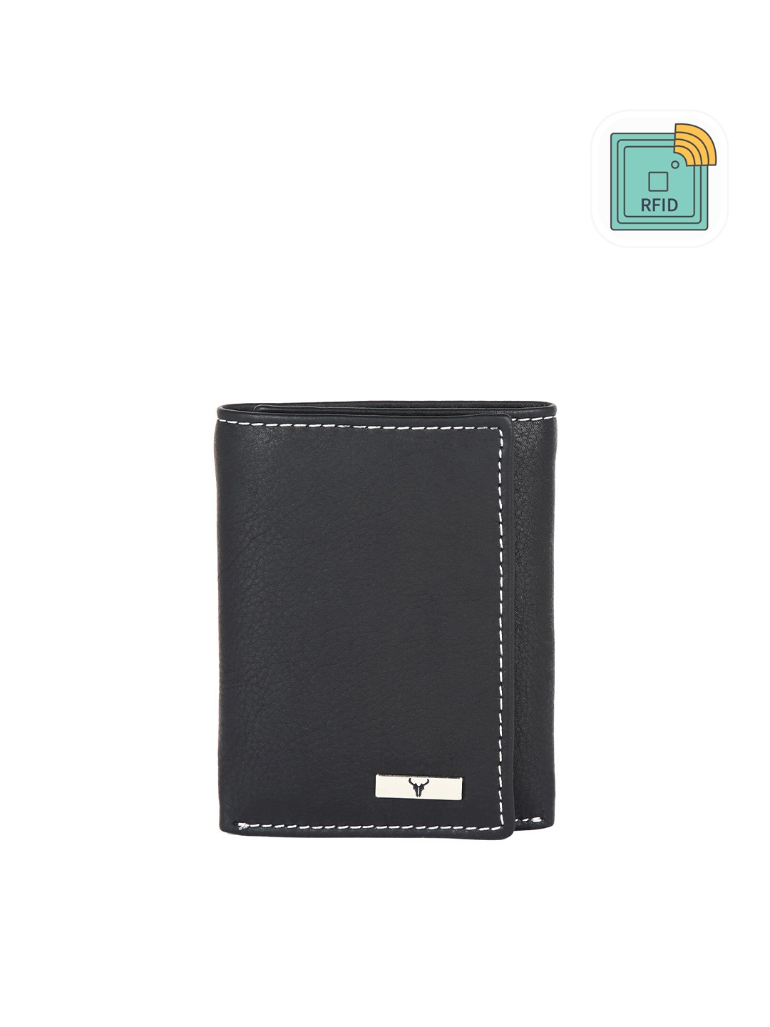 

NAPA HIDE Men Leather Three Fold Wallet, Black