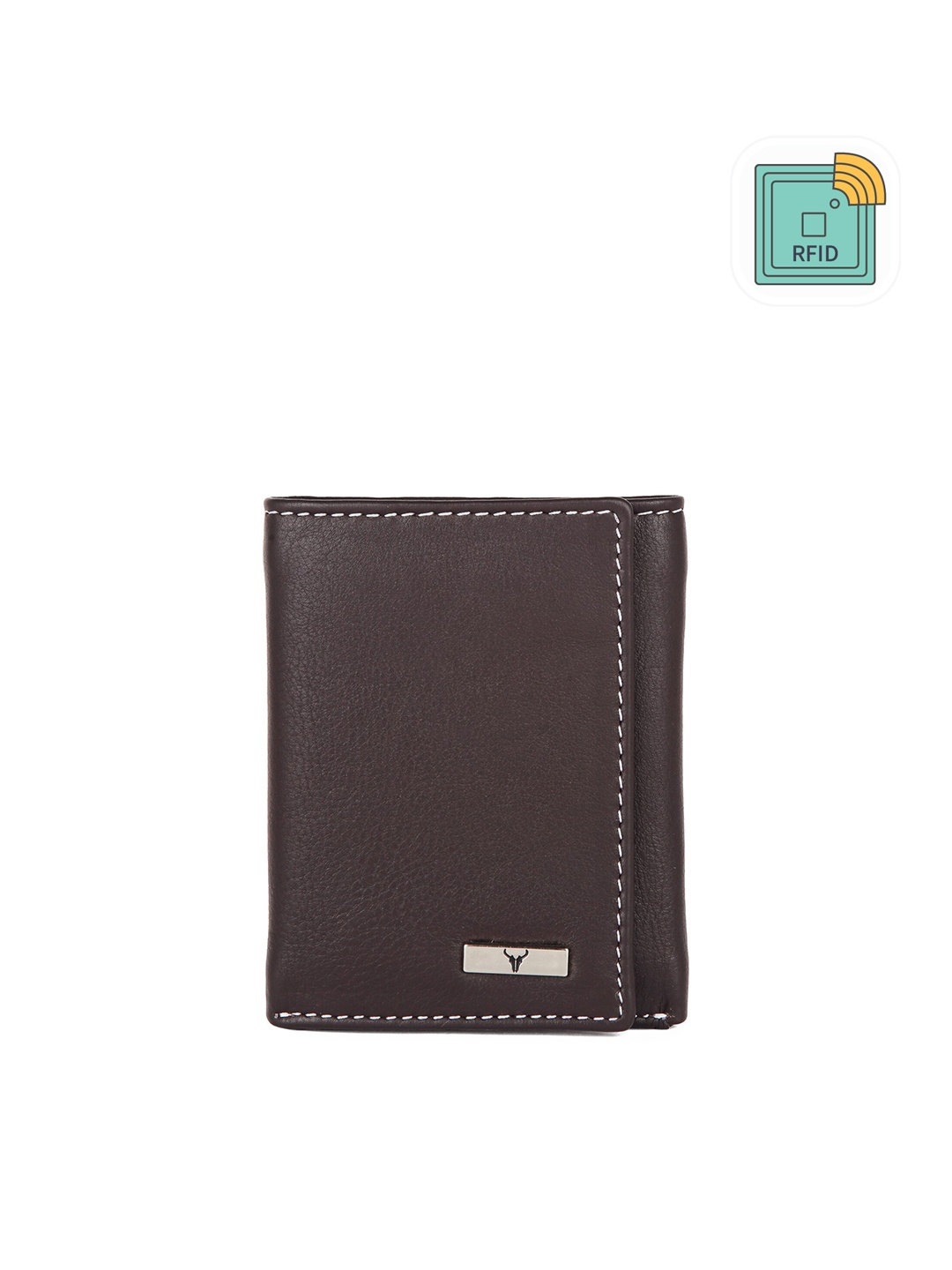 

NAPA HIDE Men Leather Three Fold Wallet, Brown