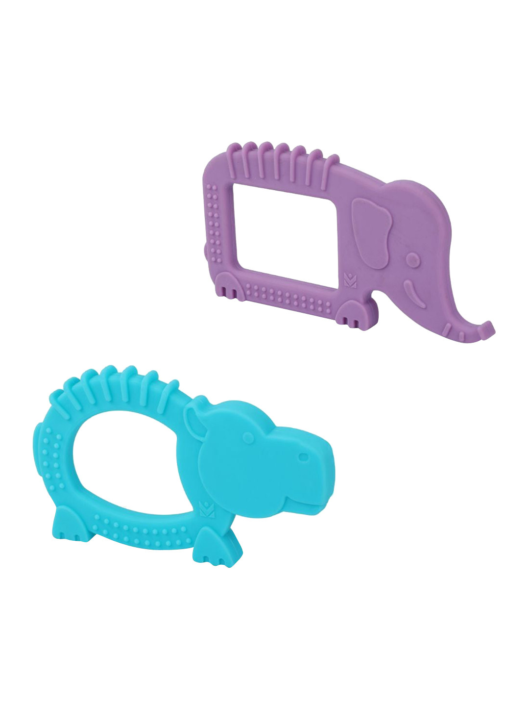

Baby Moo Infants Set Of 2 Textured BPA Free Silicone Teether, Blue