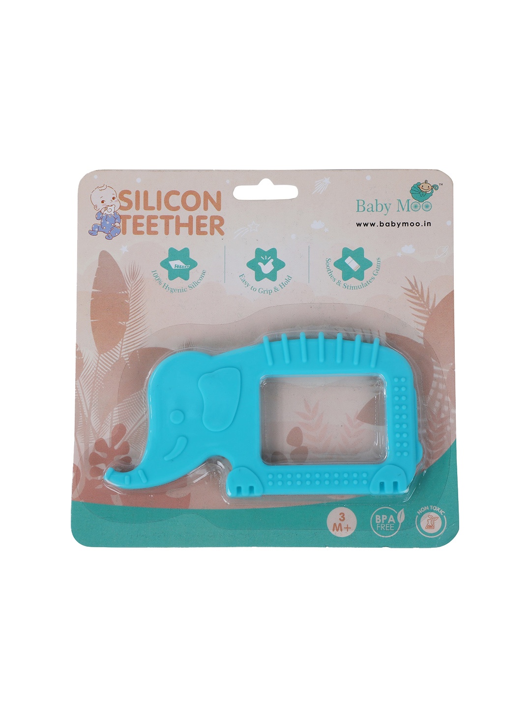 

Baby Moo Infant Kids BPA Free Teether, Blue