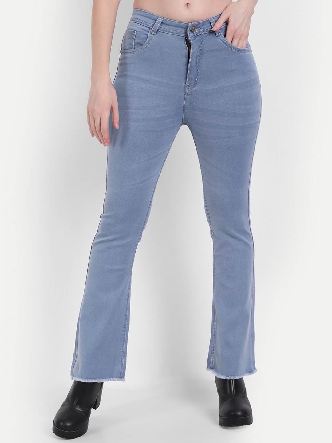 

Next One Women Comfort Bootcut High-Rise Stretchable Jeans, Blue