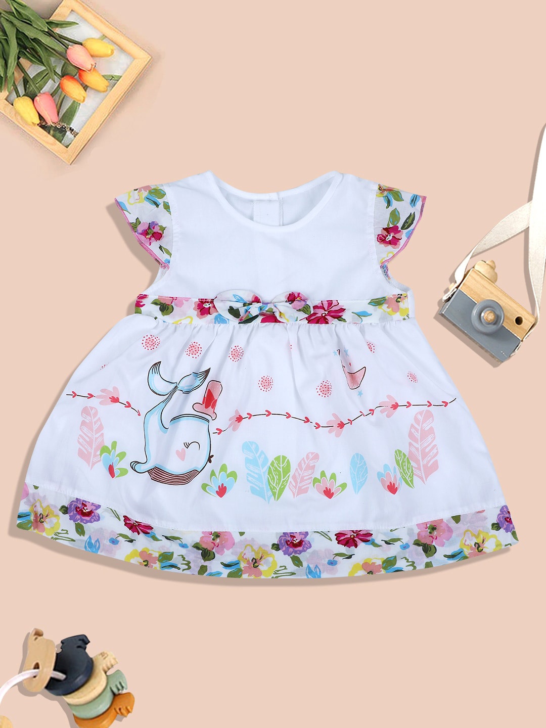 

Baby Moo Infant Floral Printed Dress, Pink