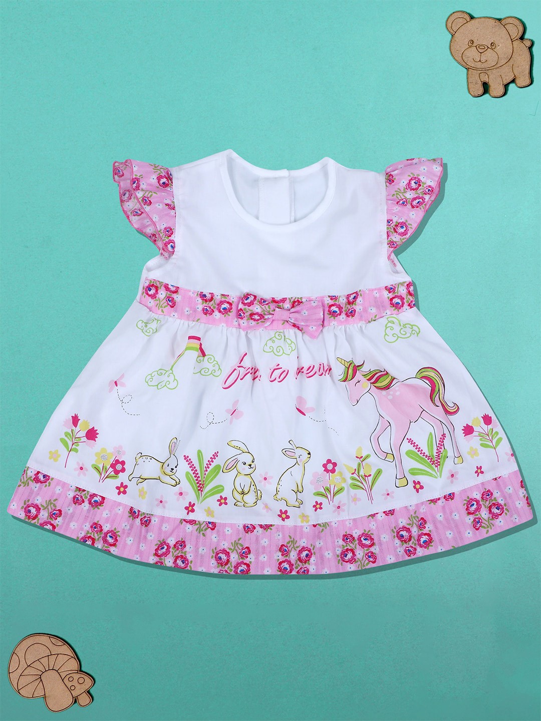 

Baby Moo Infant Floral Printed Dress, Pink
