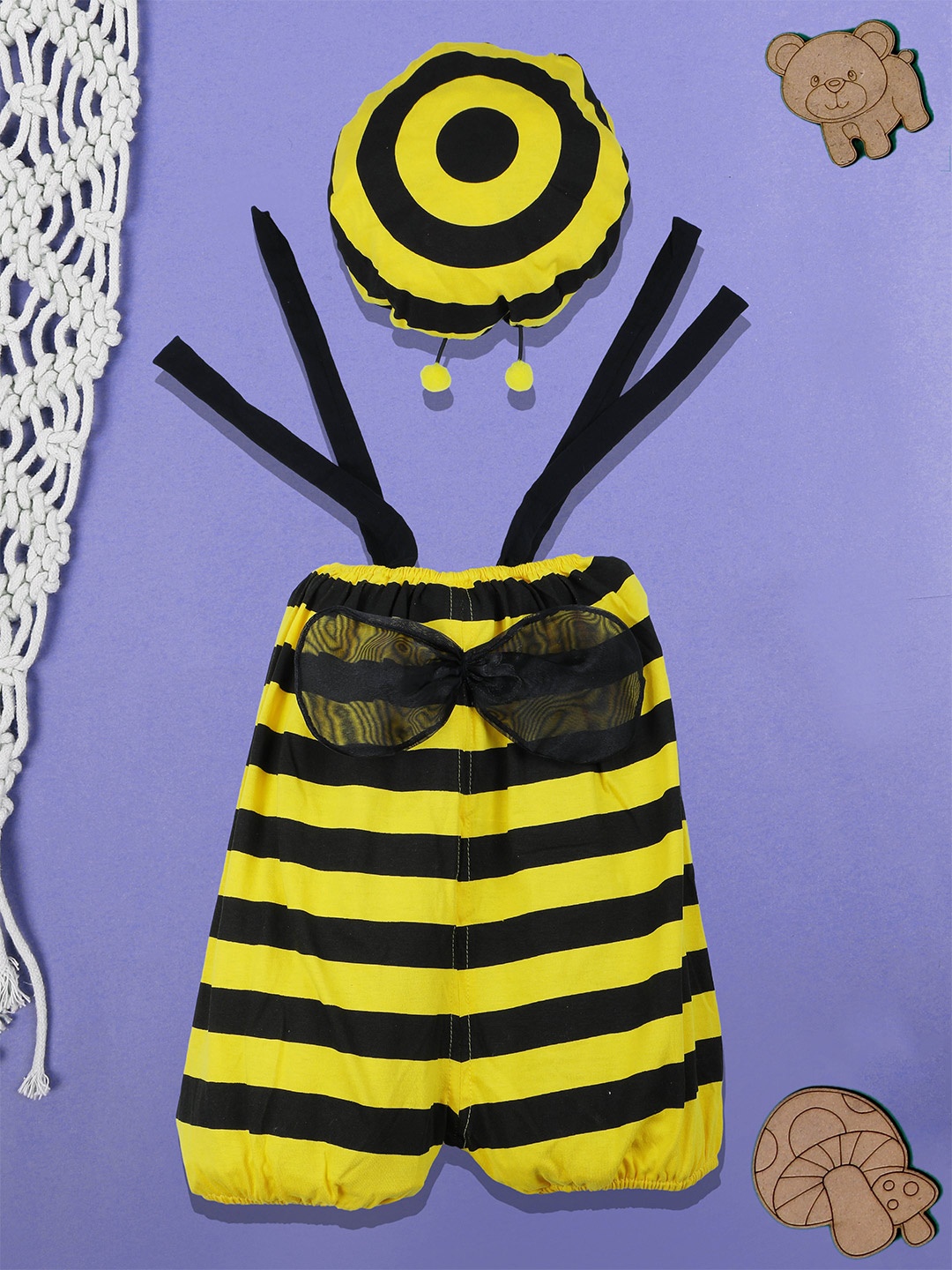 

Baby Moo Infant Shoulder Straps Striped Dress, Yellow