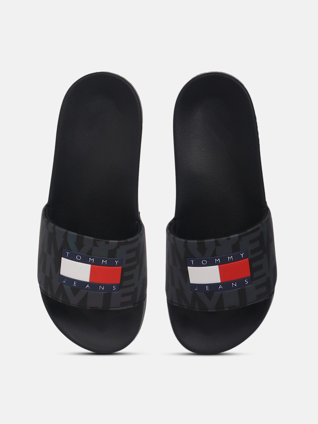 

Tommy Hilfiger Men Printed Sliders, Black