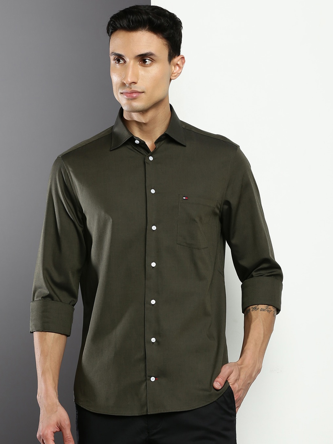

Tommy Hilfiger Regular Fit Formal Shirt, Green