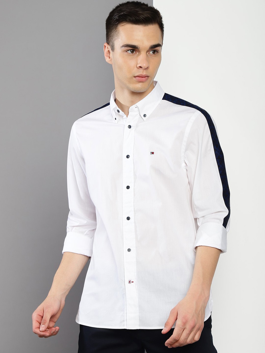 

Tommy Hilfiger Button Down Collar Cotton Casual Shirt, White