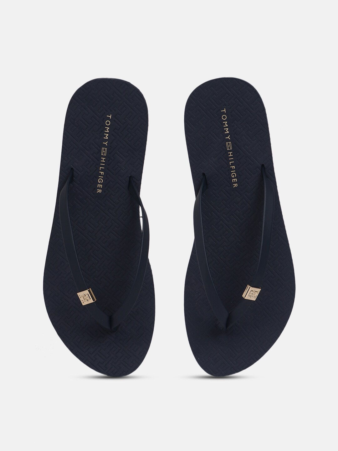 

Tommy Hilfiger Women Textured Thong Flip-Flops, Navy blue