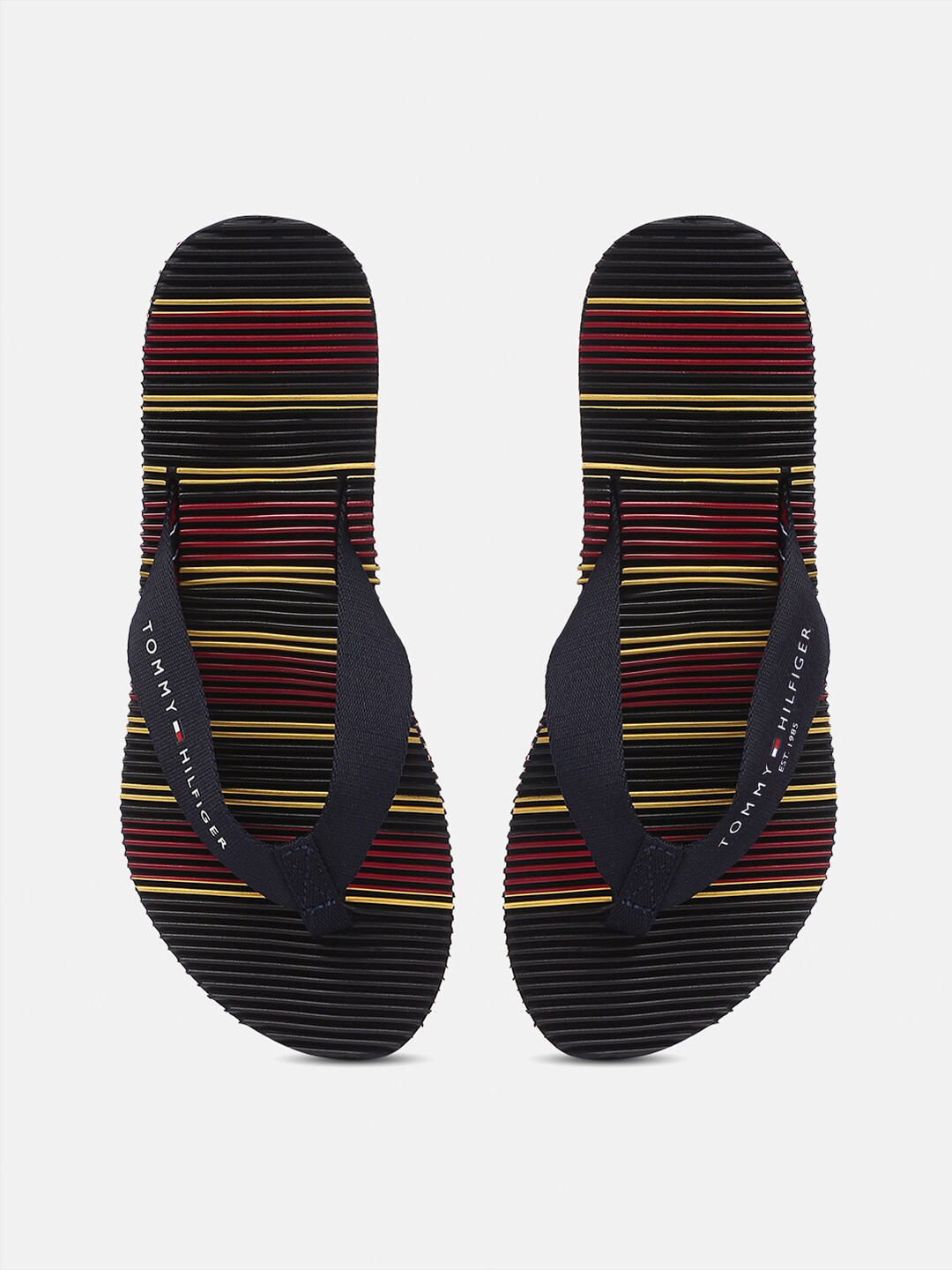 

Tommy Hilfiger Women Striped Thong Flip-Flops, Navy blue