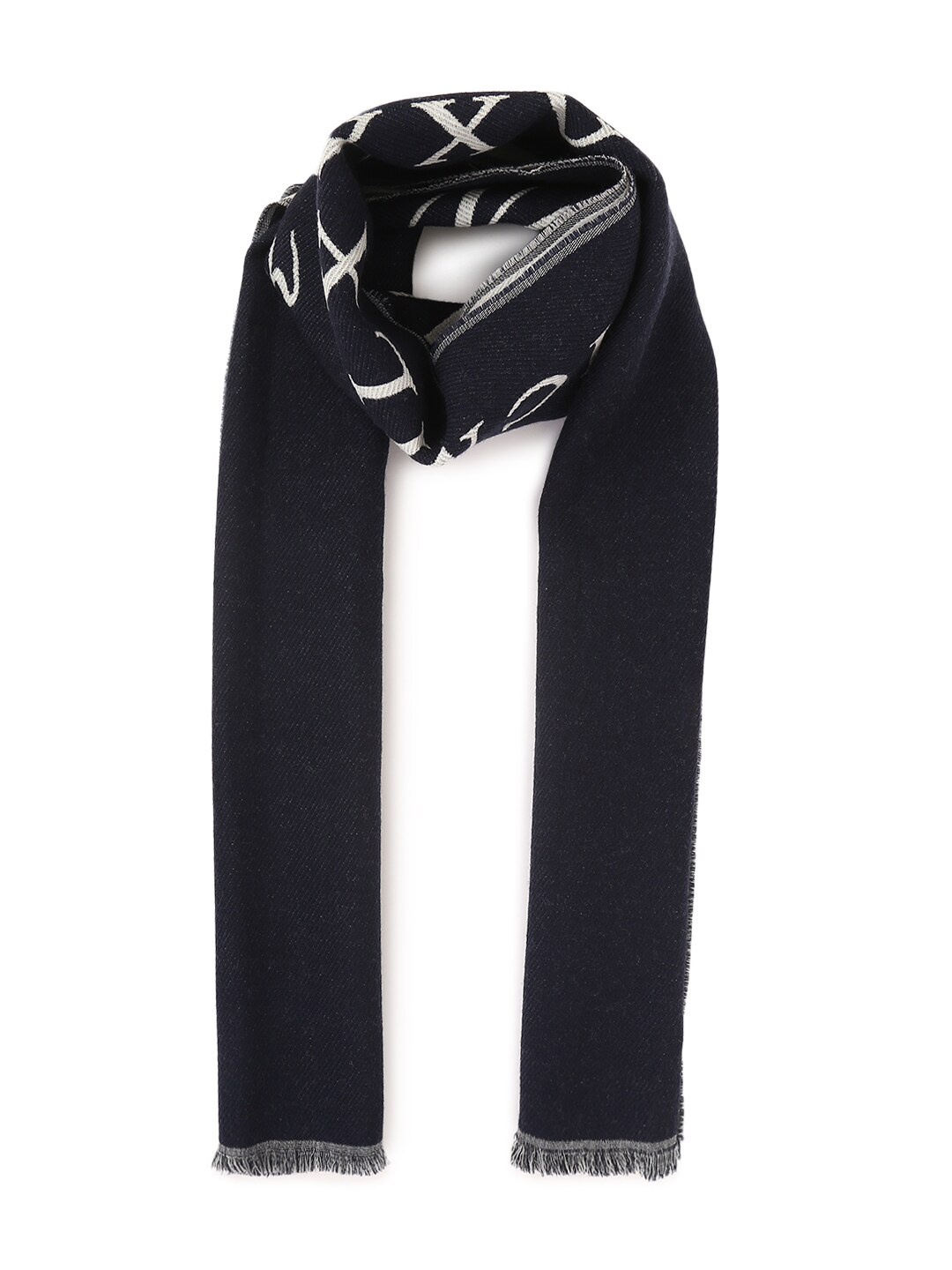 

Tommy Hilfiger Men Typography Printed Scarf, Navy blue
