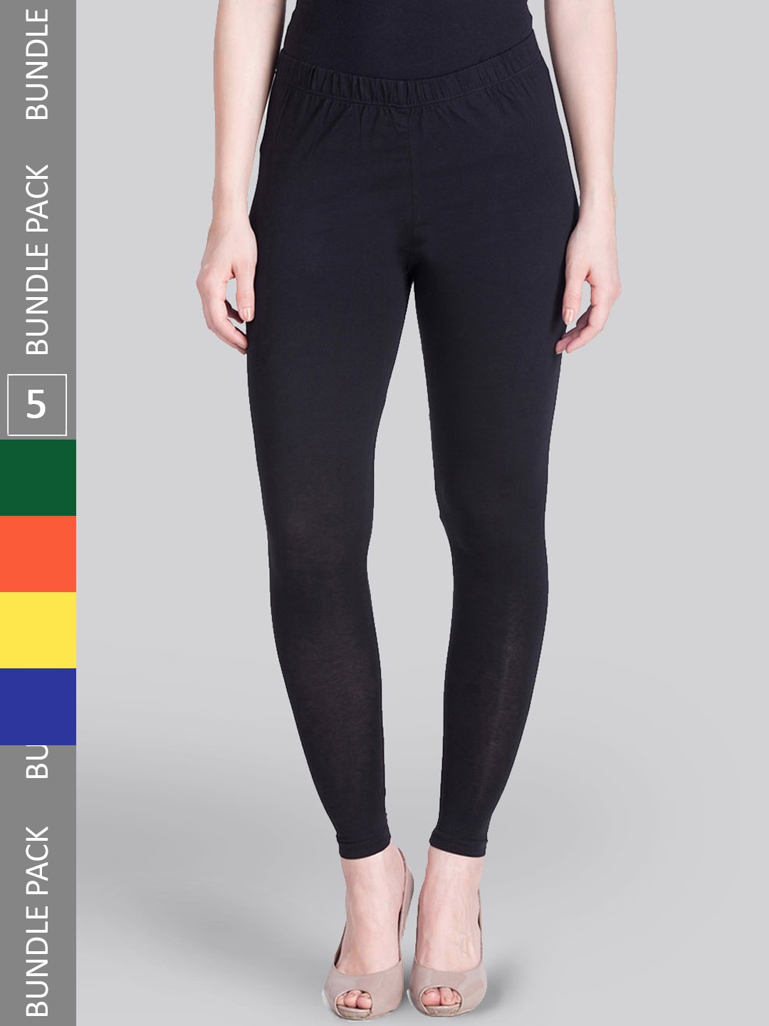 

LYRA Pack Of 5 Ankle-Length Leggings, Red