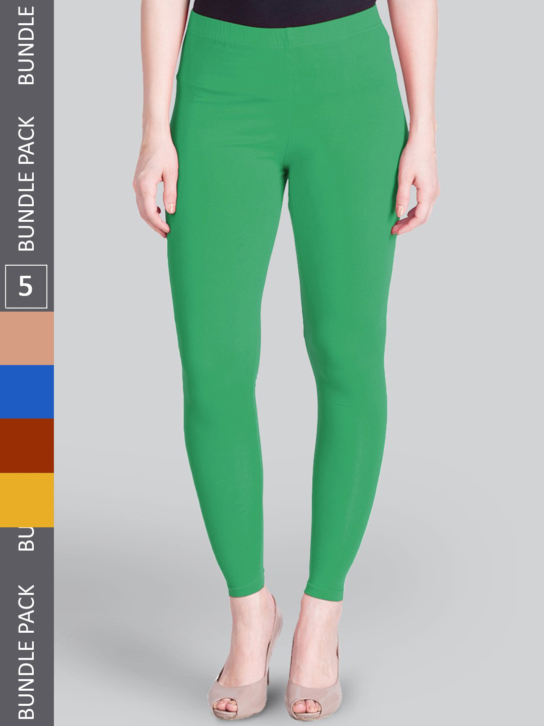 

LYRA Pack Of 5 Ankle-Length Leggings, Green