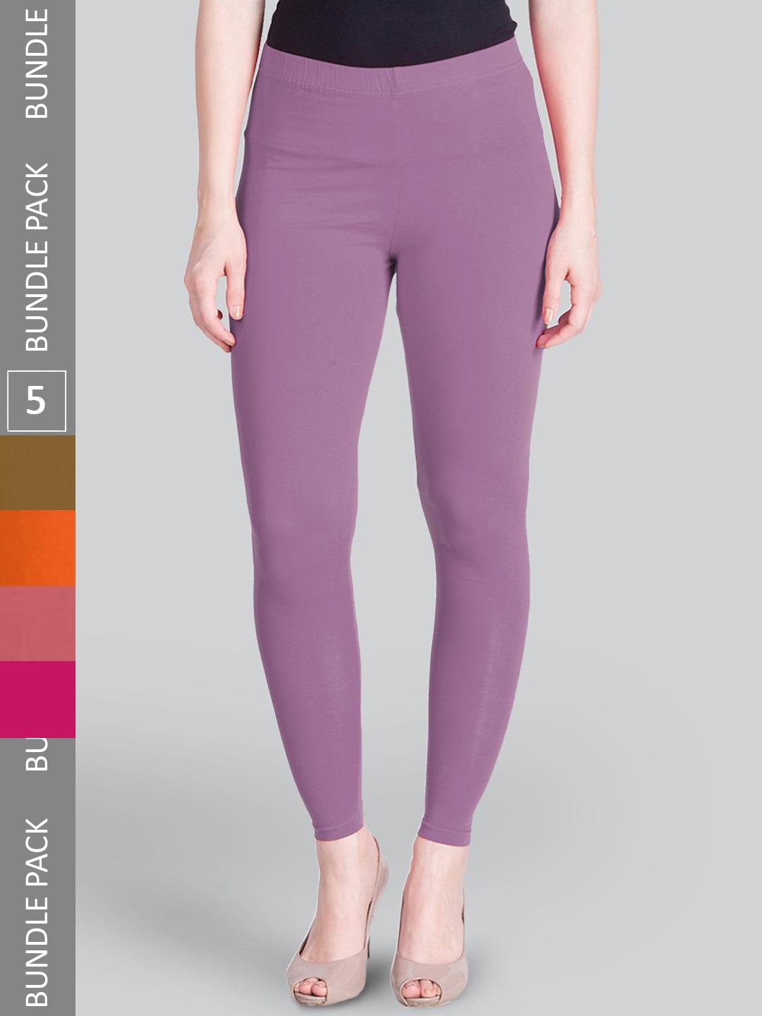 

LYRA Pack Of 5 Ankle-Length Leggings, Lavender