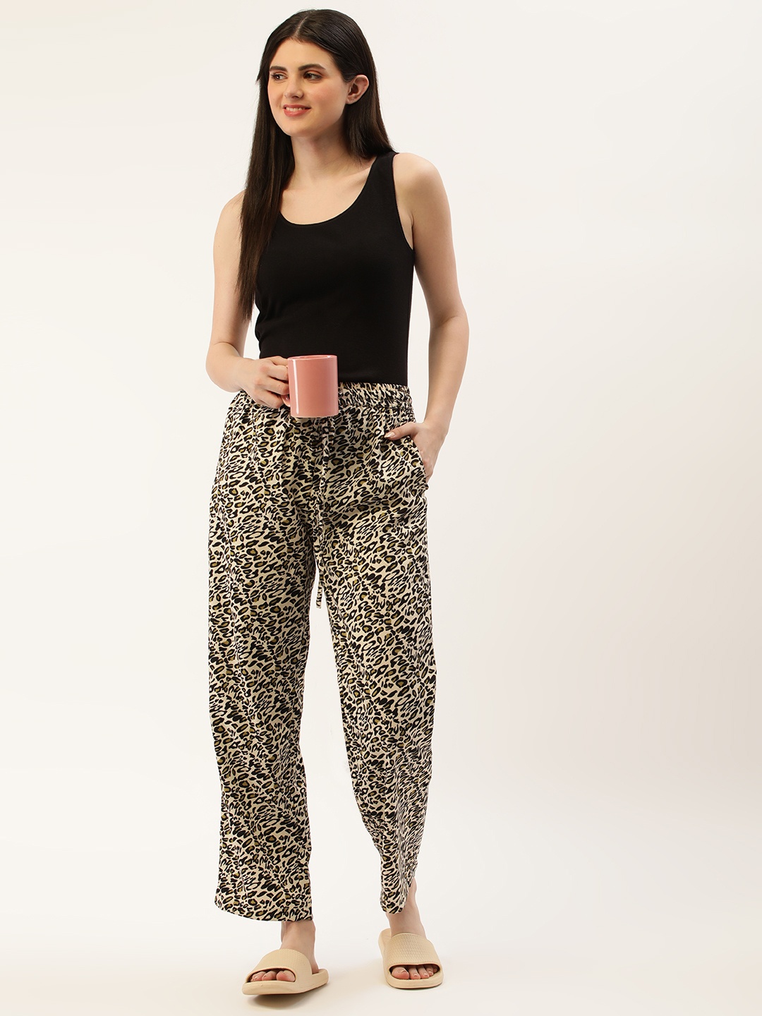

ETC Animal Printed Lounge Pants, Beige