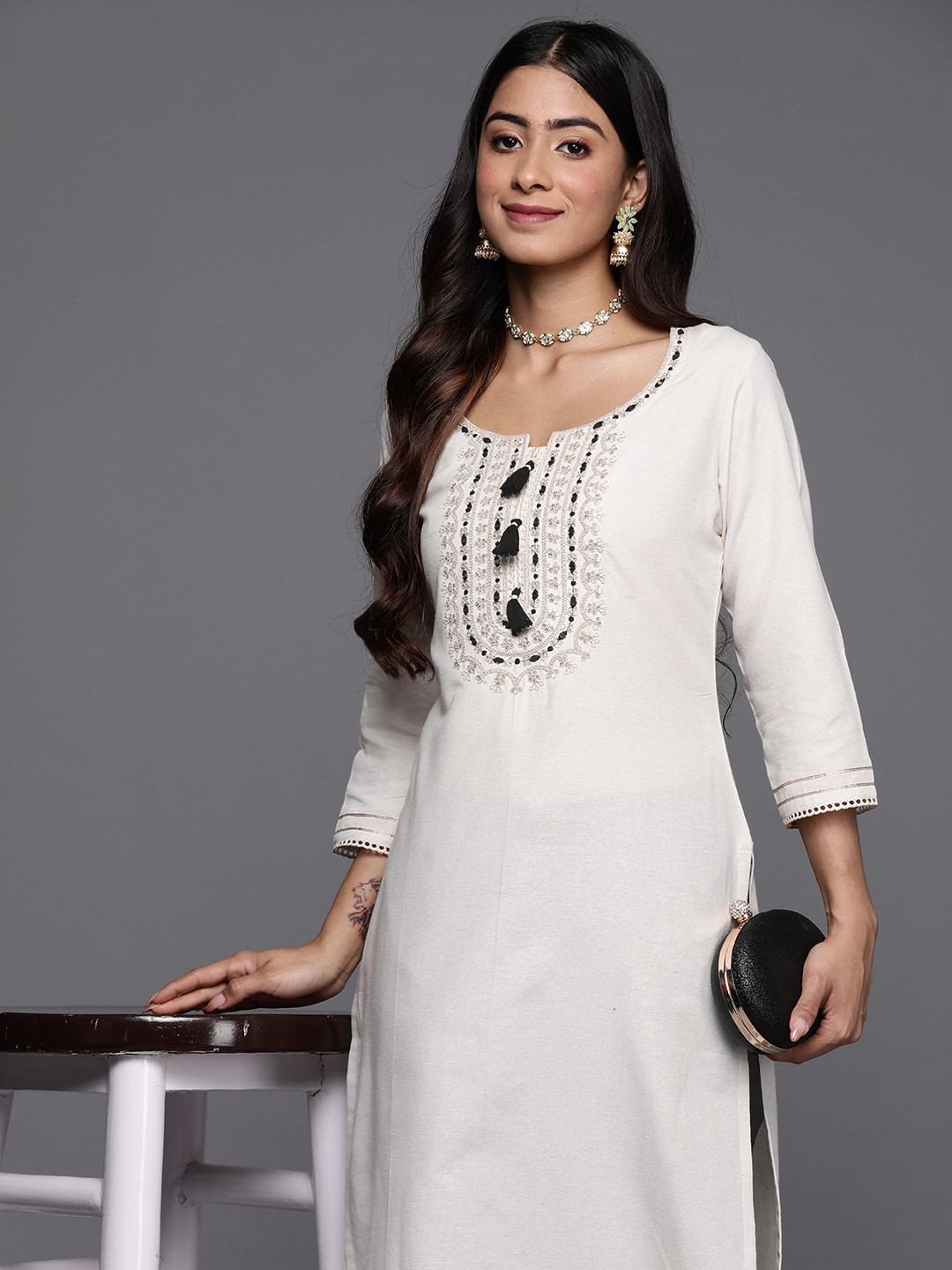 

Libas Embroidered Kurta, Off white